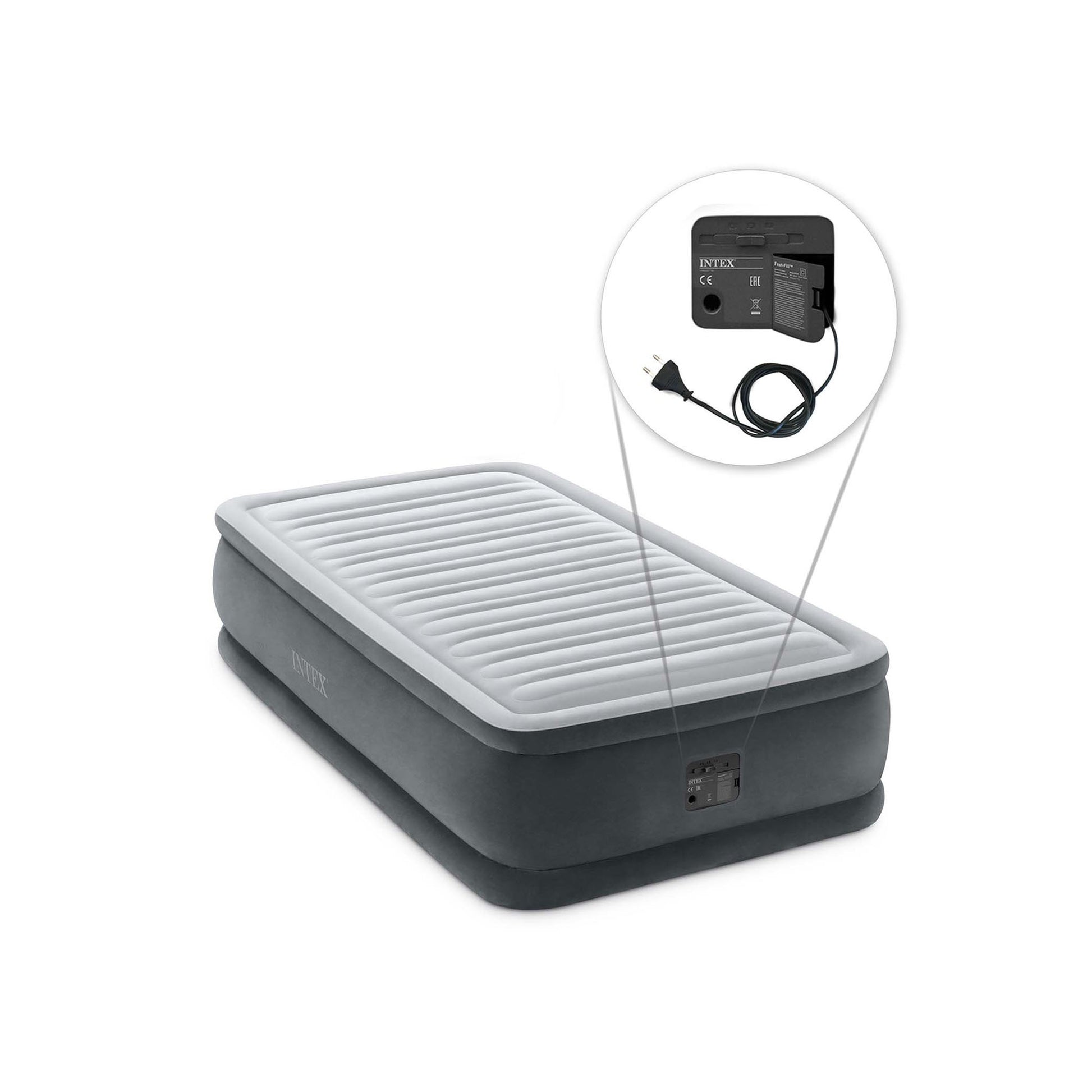 Intex 64414 Materasso Comfort Plush Elevated Dura Beam Tecnologia Fiber Tech Matrimoniale Cm 152x203x46