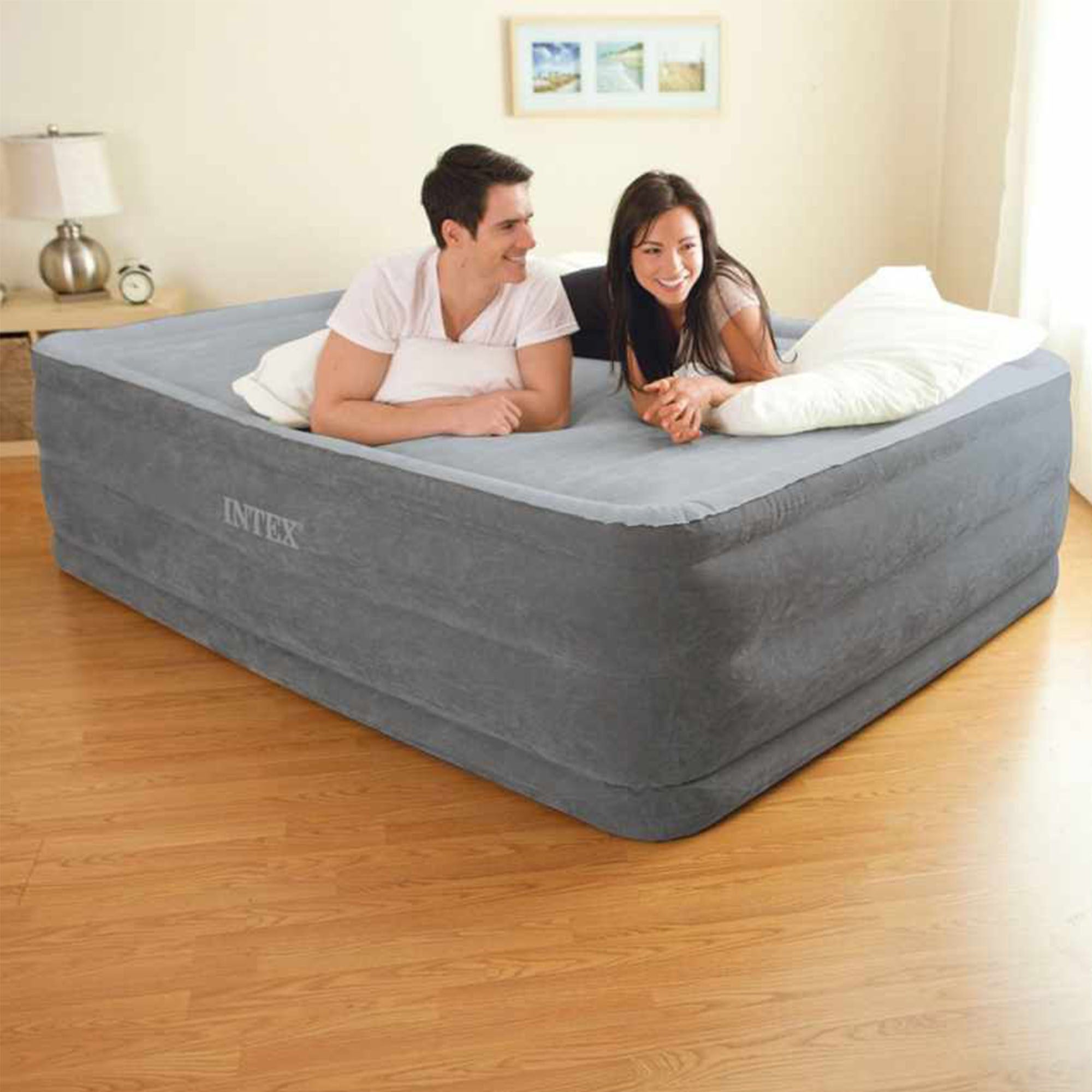 Intex 64418 Materasso Comfort Plush Hise Rise Dura Beam Tecnologia Fiber Tech Matrimoniale Cm 152x203x56