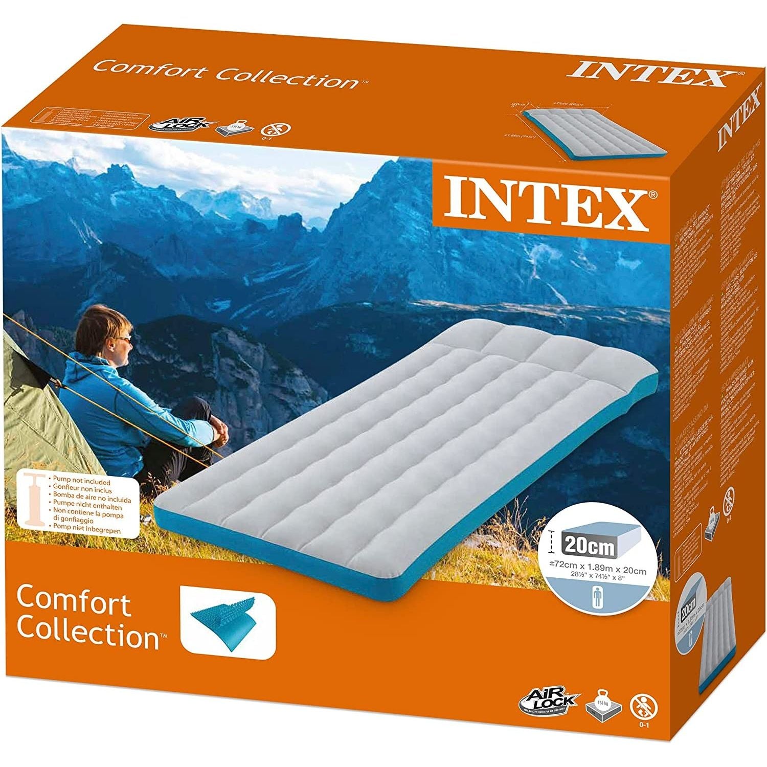 Intex 67997 Materasso Camping Laminato Cm 184x67x17