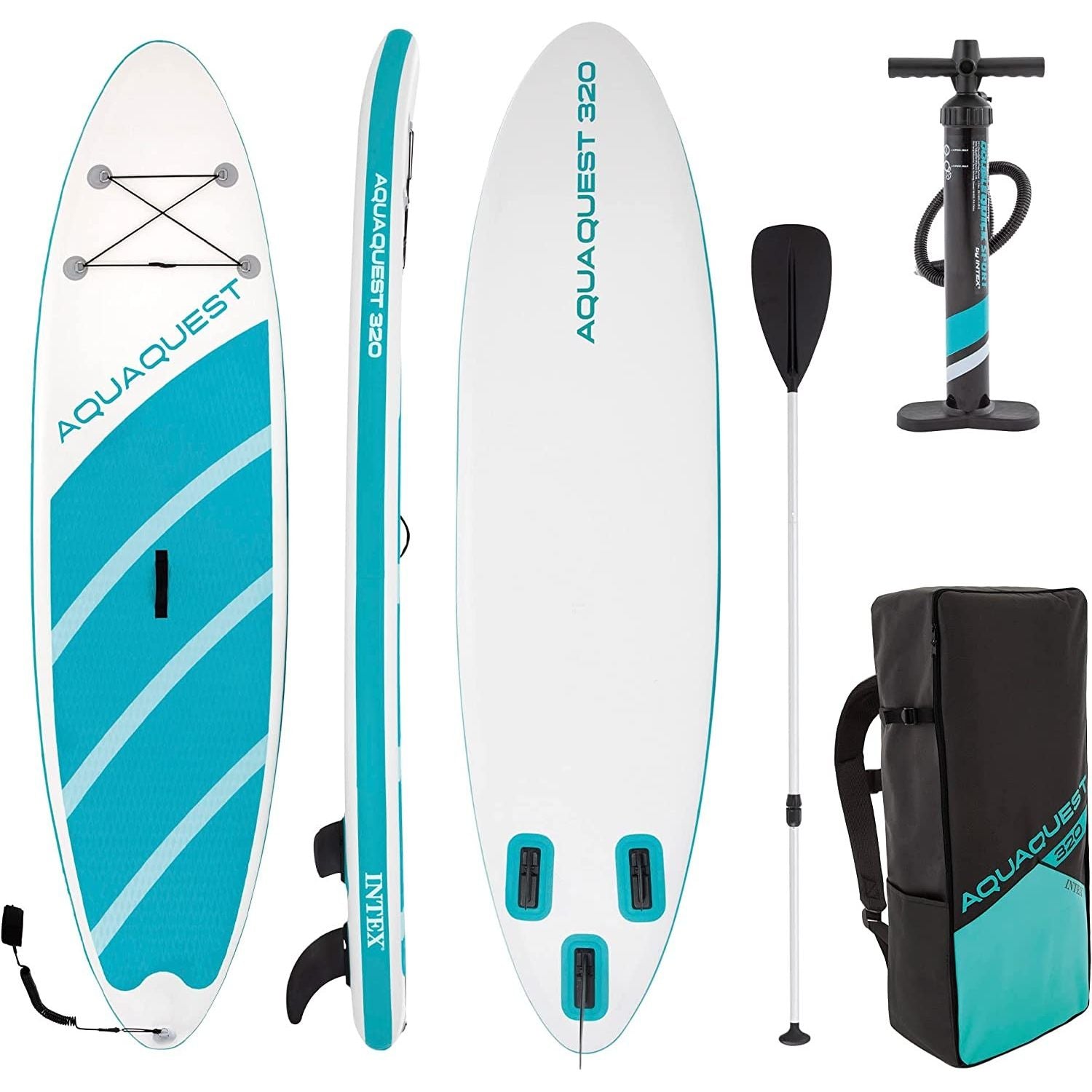 Intex 68242NP Sup Aqua Quest 320 Con Pompa Manuale e Remo, 320x81x15 cm