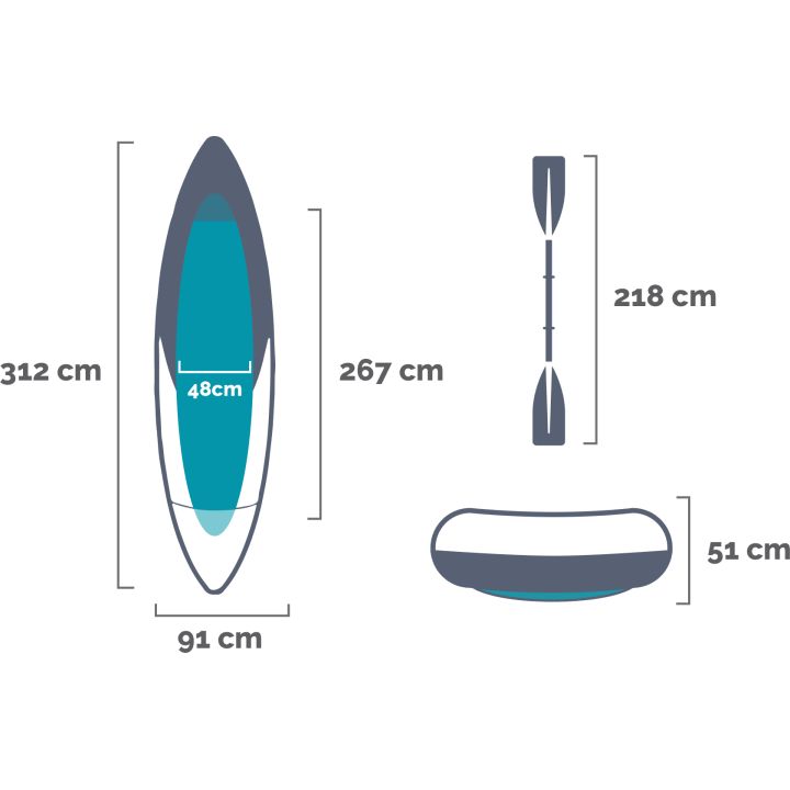 Intex 68307 Canoa Explorer K2 Cm312x91x51