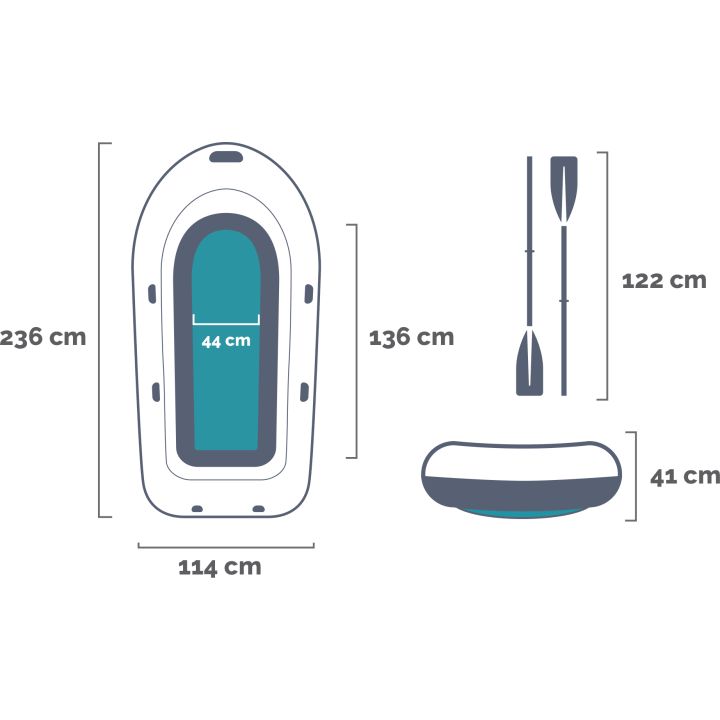 Intex 68367 Canotto Challenger 2 Set 236cmx114cmx41cm