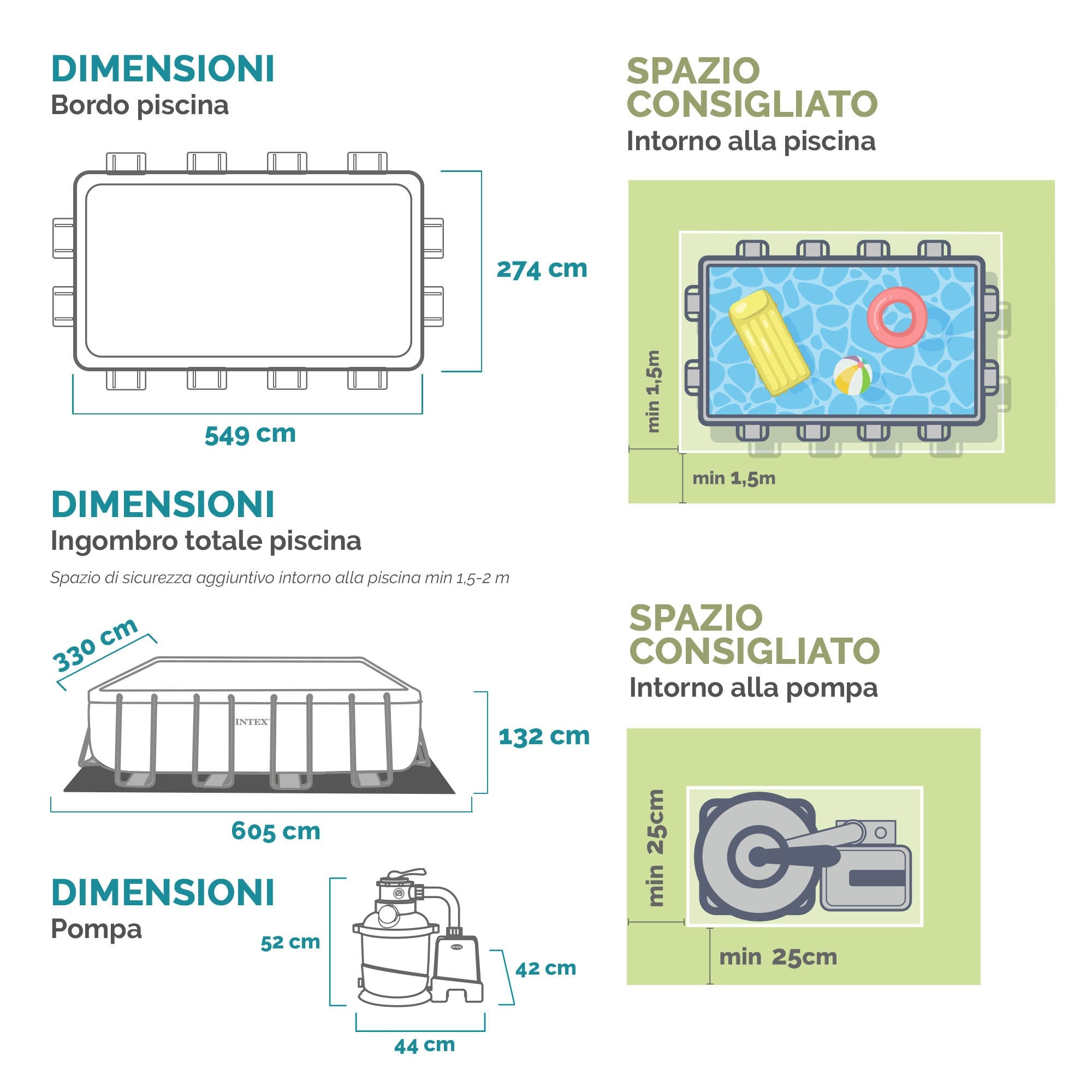Intex 26356 Piscina Ultra Xtr Frame Rettangolare 549x274x132 Cm, Pompa A Sabbia, Scaletta Doppia, Telo Base E Copertura