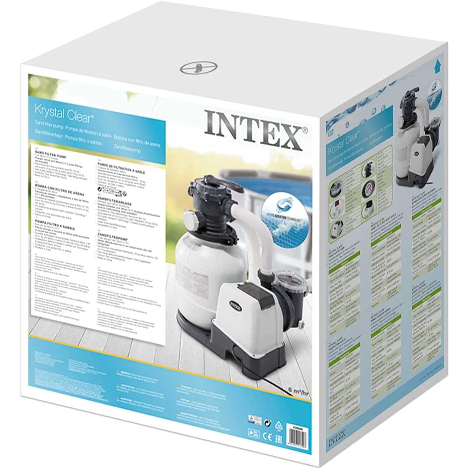 Intex 26646 Pompa A Sabbia - Flusso D'acqua : 7,900 L/H, Flusso Di Sistema: 6,000 L/H