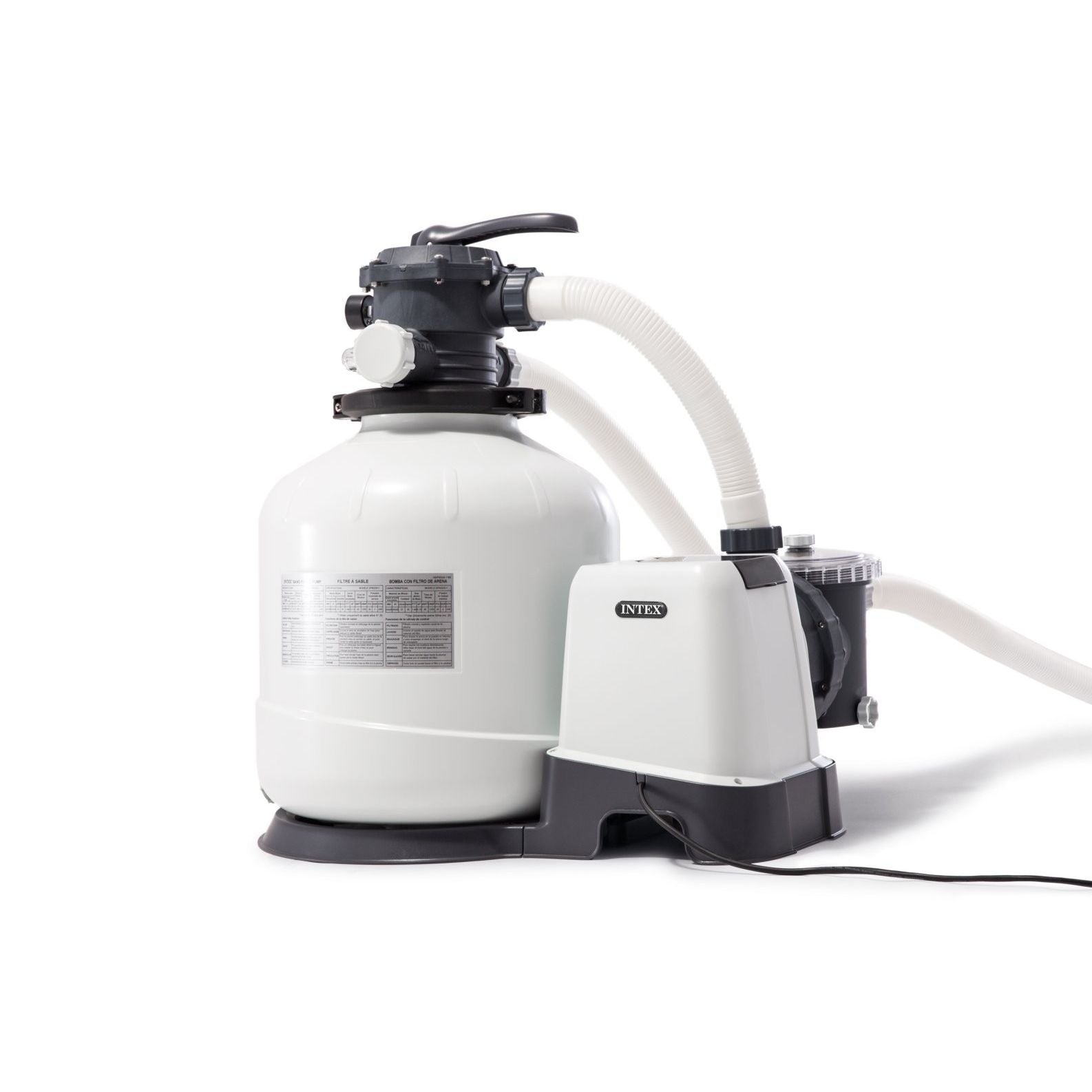 Intex 26652 Pompa A Sabbia - Flusso D'acqua: 12,000 L/H, Flusso Di Sistema: 9,200 L/H