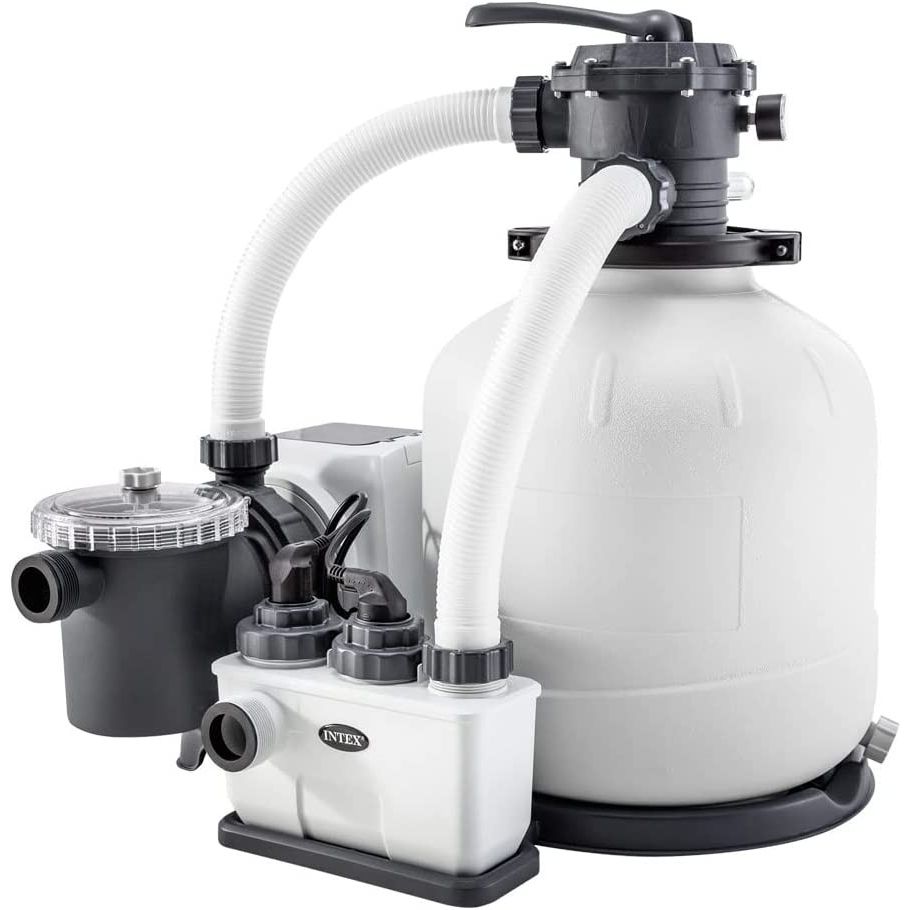 Intex 26680 Pompa A Sabbia Con Sistema Eco, Per Piscine Fino A 56,800 L - Flusso D'acqua: 10,0 M3/H, Flusso Di Sistema: 8,0 M3/H