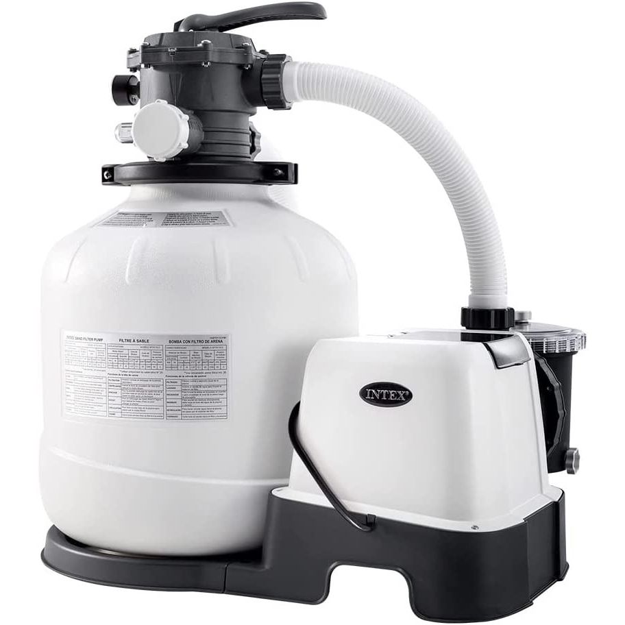 Intex 26680 Pompa A Sabbia Con Sistema Eco, Per Piscine Fino A 56,800 L - Flusso D'acqua: 10,0 M3/H, Flusso Di Sistema: 8,0 M3/H