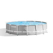 Intex 26720 Piscina Prisma Frame 427x107 Cm Con Pompa Filtro, Scaletta Doppia, Telo Base E Copertura