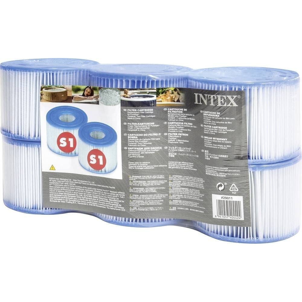 Intex 29011 Cartuccia S1 Di Ricambio Per Piscine Spa Confezione 6 Pezzi