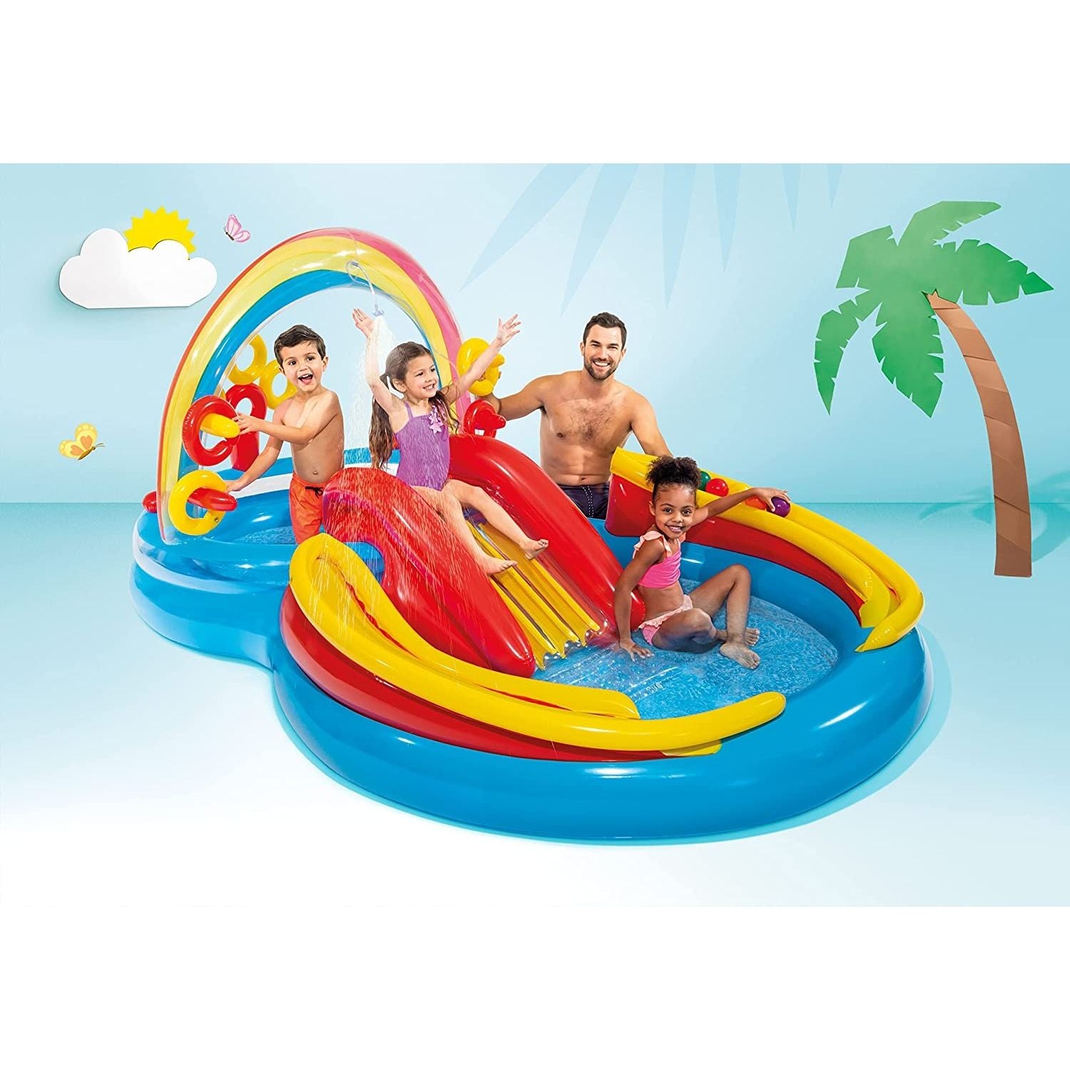Intex 57453 Piscina Playground Arcobaleno Cm 297X193X135