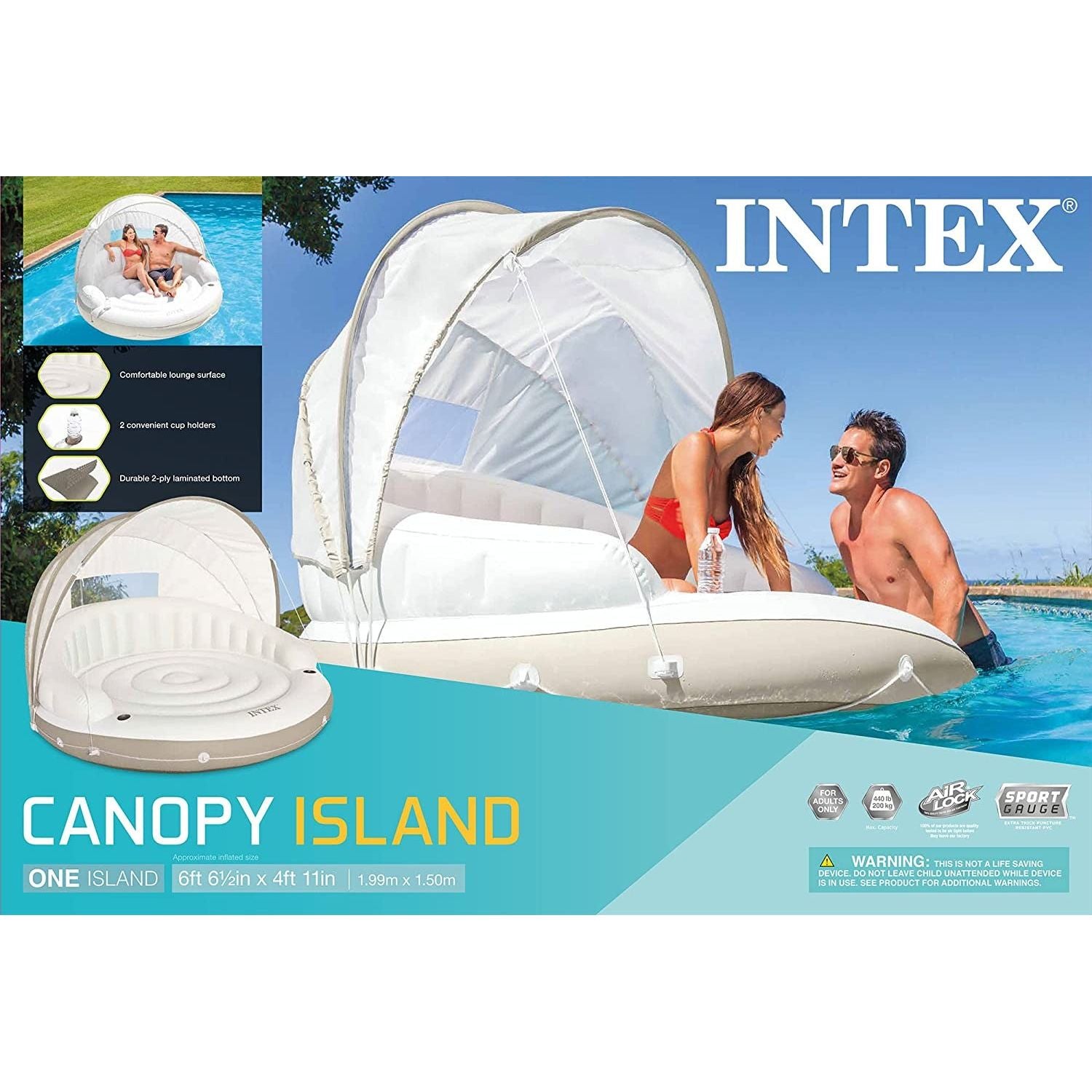 Intex 58292 Isola Galleggiante Con Parasole Cm 199x150