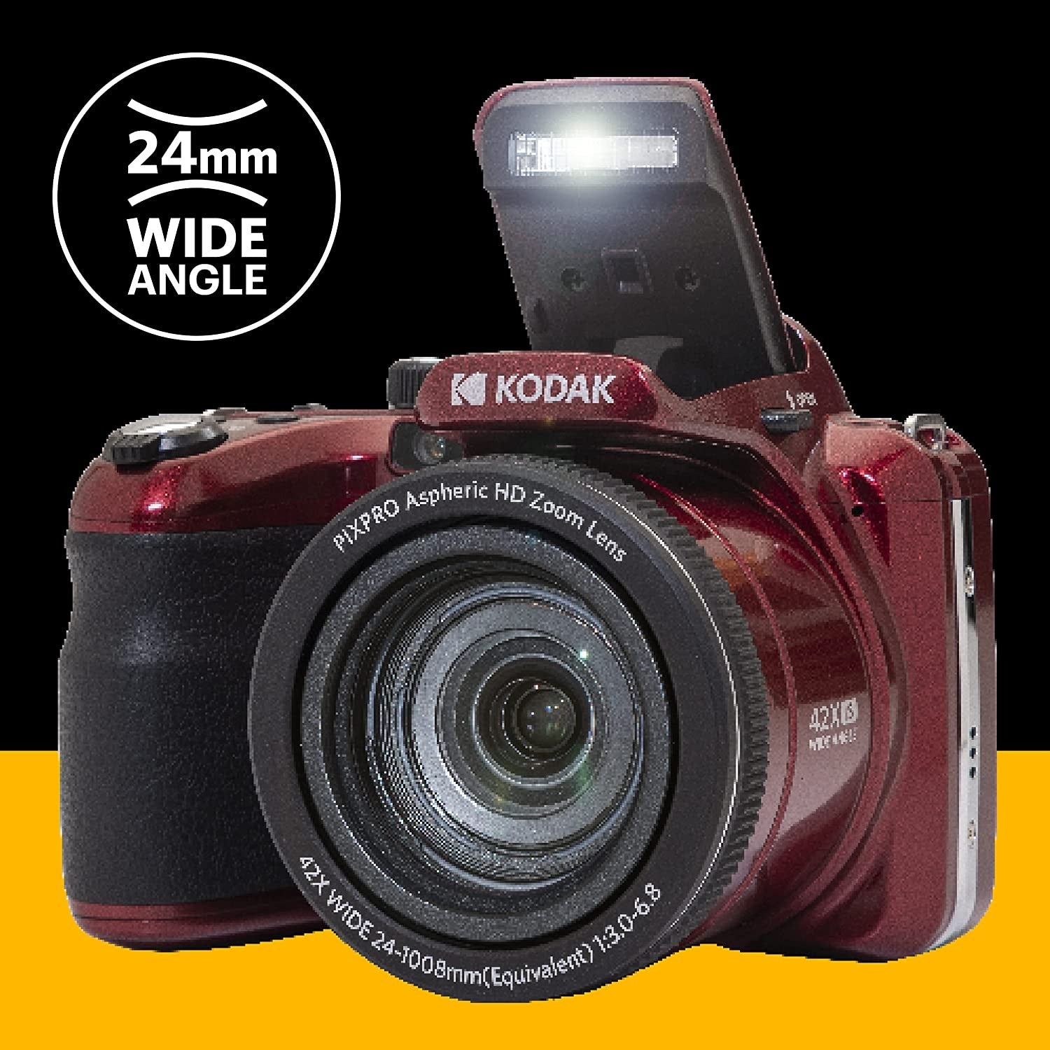 Kodak PixPro AZ425 BRIDGE CAMERA RED GARANZIA UFFICIALE ITALIA 2 ANNI