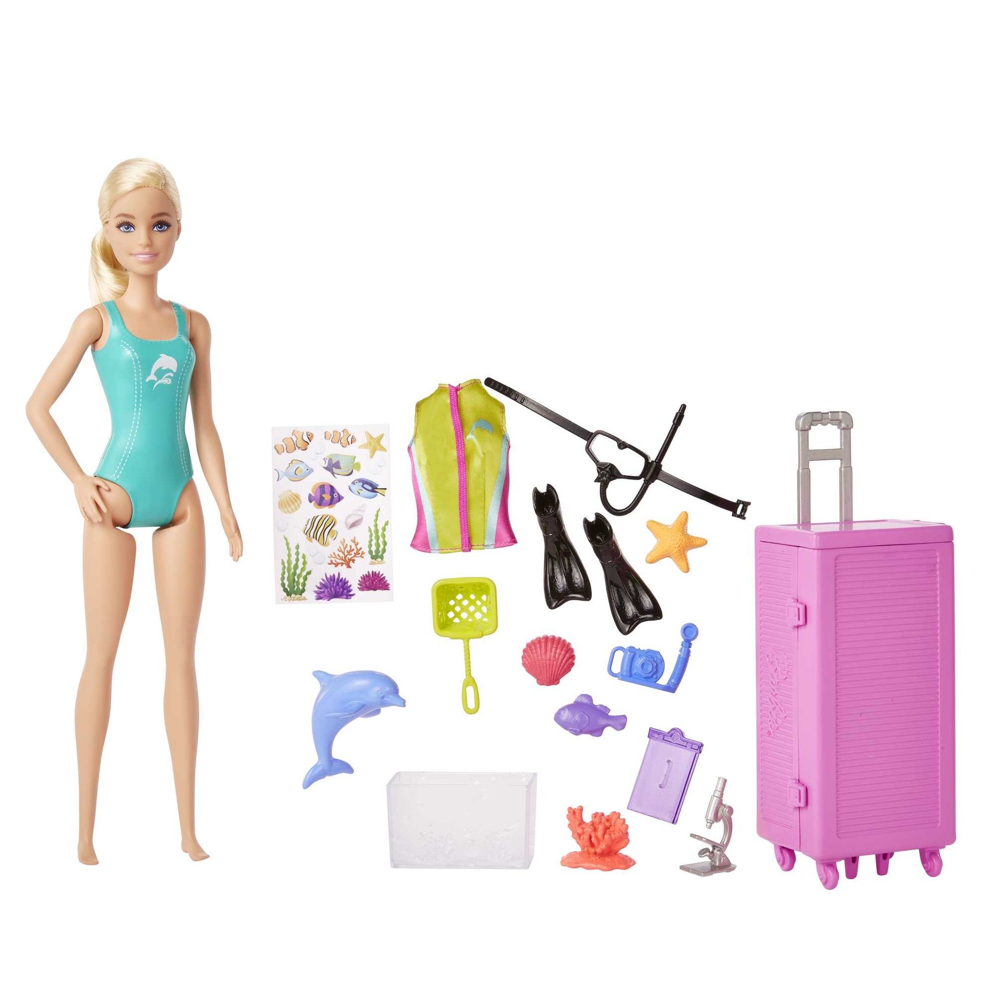 Barbie Biologa Marina, bambola bionda e playset