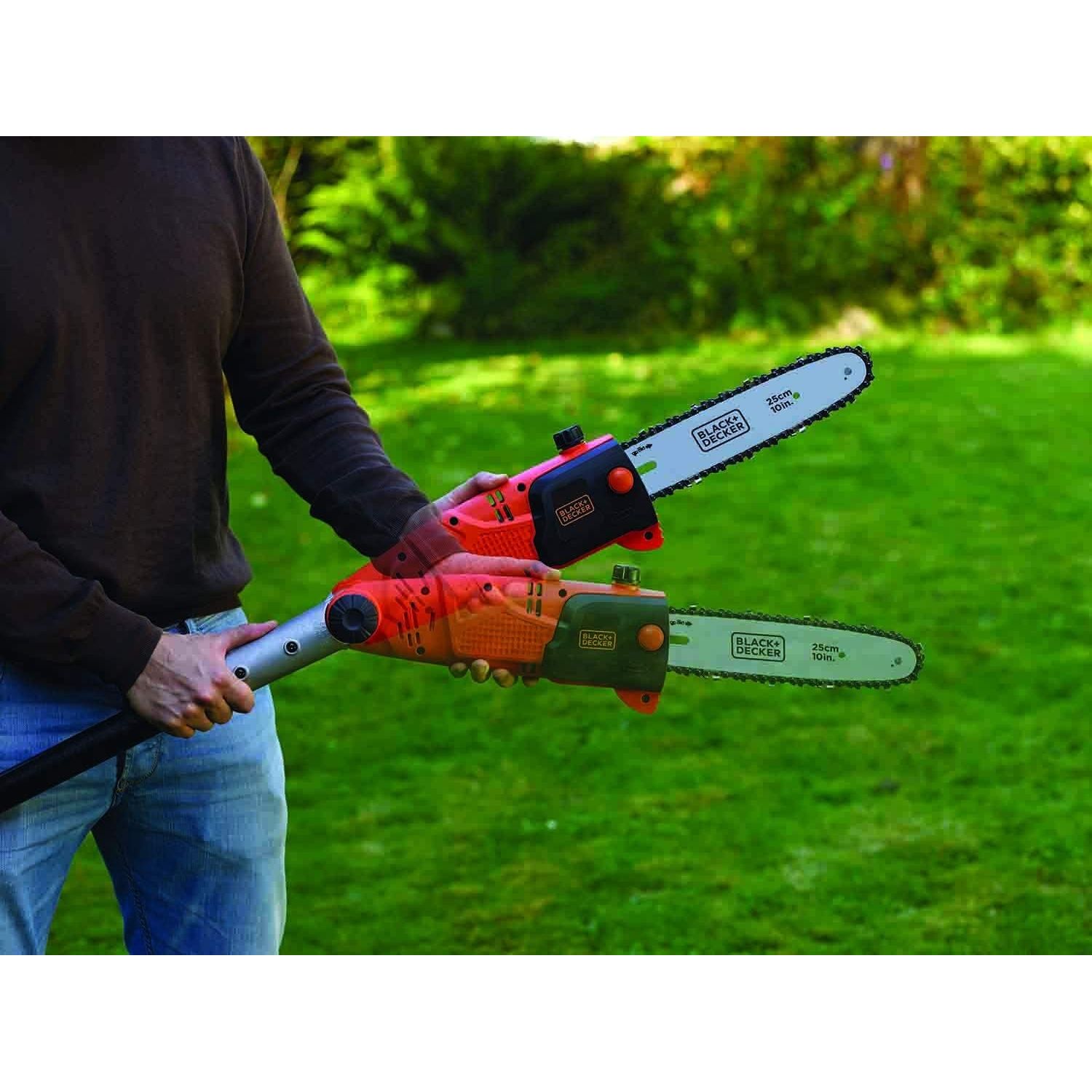 Black+Decker Sega Potatrice 800W Barra Da 25cm Asta Regolabile Fino a 2.7 Metri