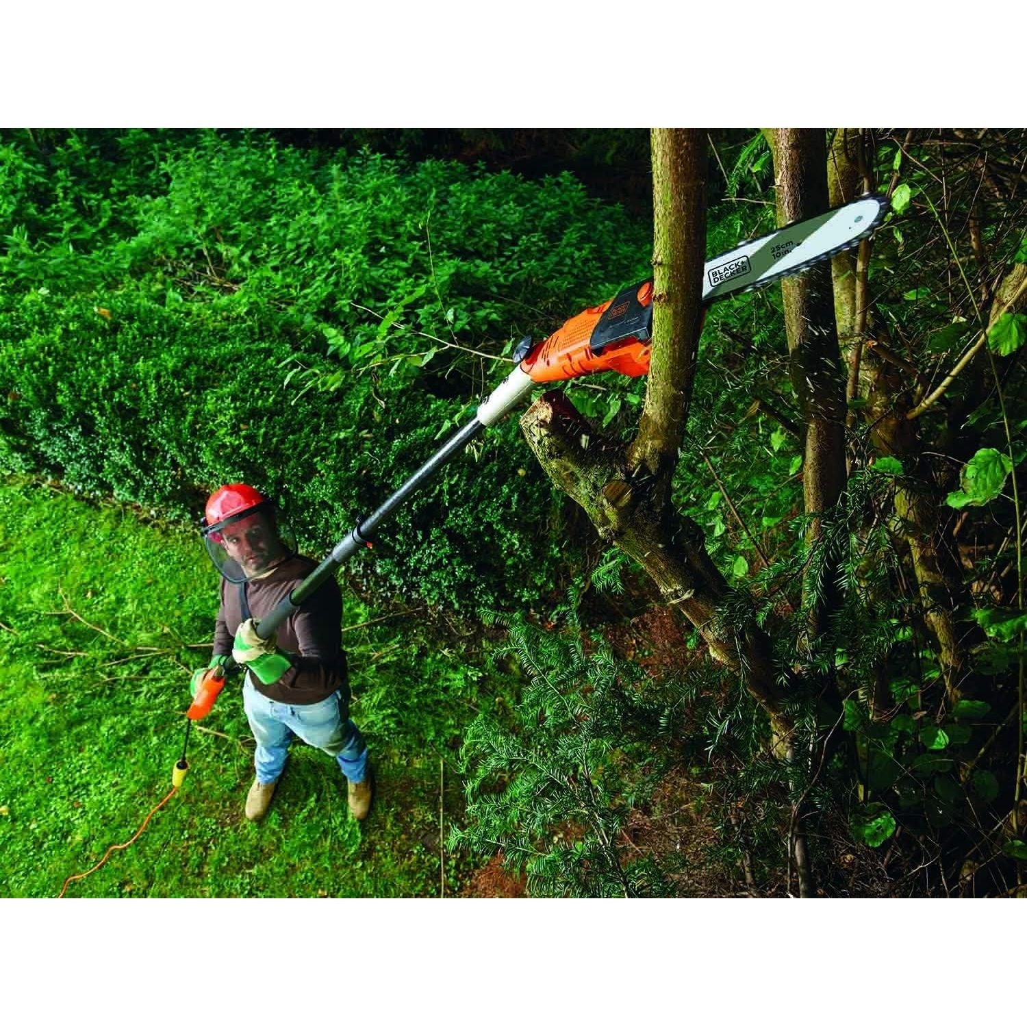 Black+Decker Sega Potatrice 800W Barra Da 25cm Asta Regolabile Fino a 2.7 Metri