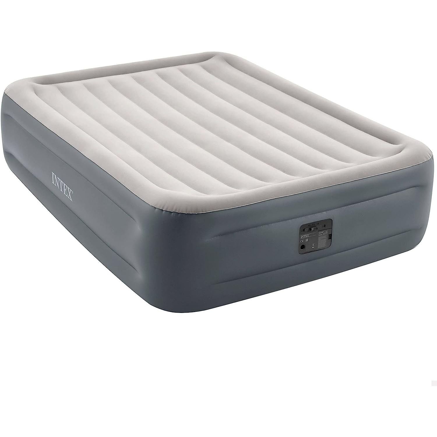 Intex 64126 Materasso Matrimoniale Airbed Dura Beam Con Tecnologia Fiber Tech, Pompa Elettrica Incorporata, cm 152x203x46
