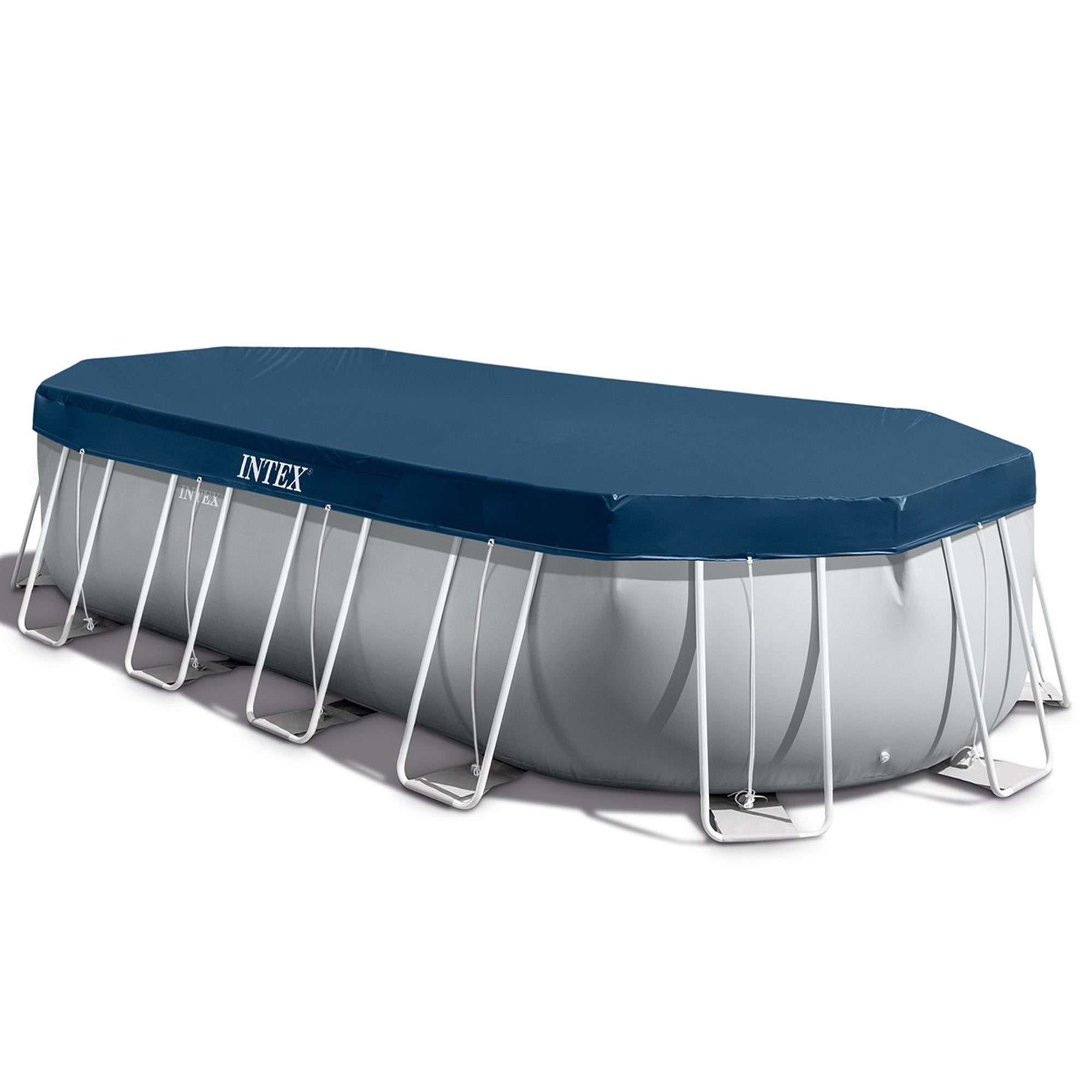 Intex 26798 Piscina Prisma Ovale 610x305x122 Cm Con Pompa Filtro, Scaletta Doppia, Telo Base e Di Copertura