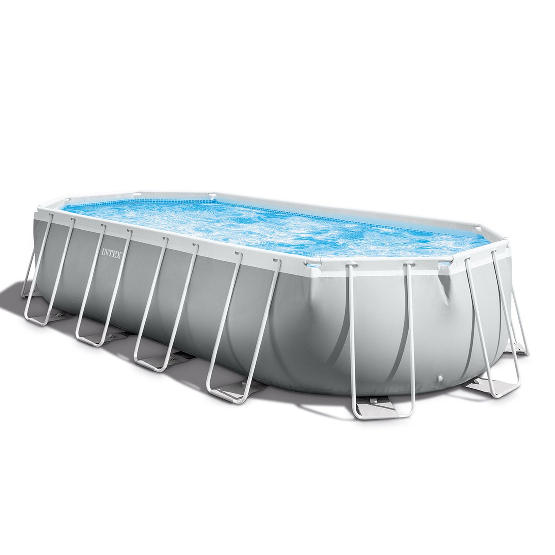 Intex 26798 Piscina Prisma Ovale 610x305x122 Cm Con Pompa Filtro, Scaletta Doppia, Telo Base e Di Copertura