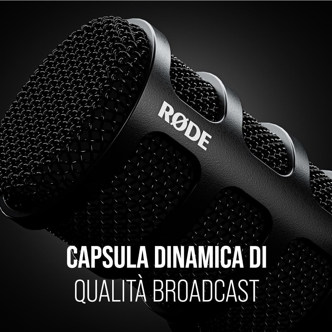 RODE PODMIC USB DYNAMIC BROADCAST MIC GARANZIA ITALIA NITAL 2 ANNI