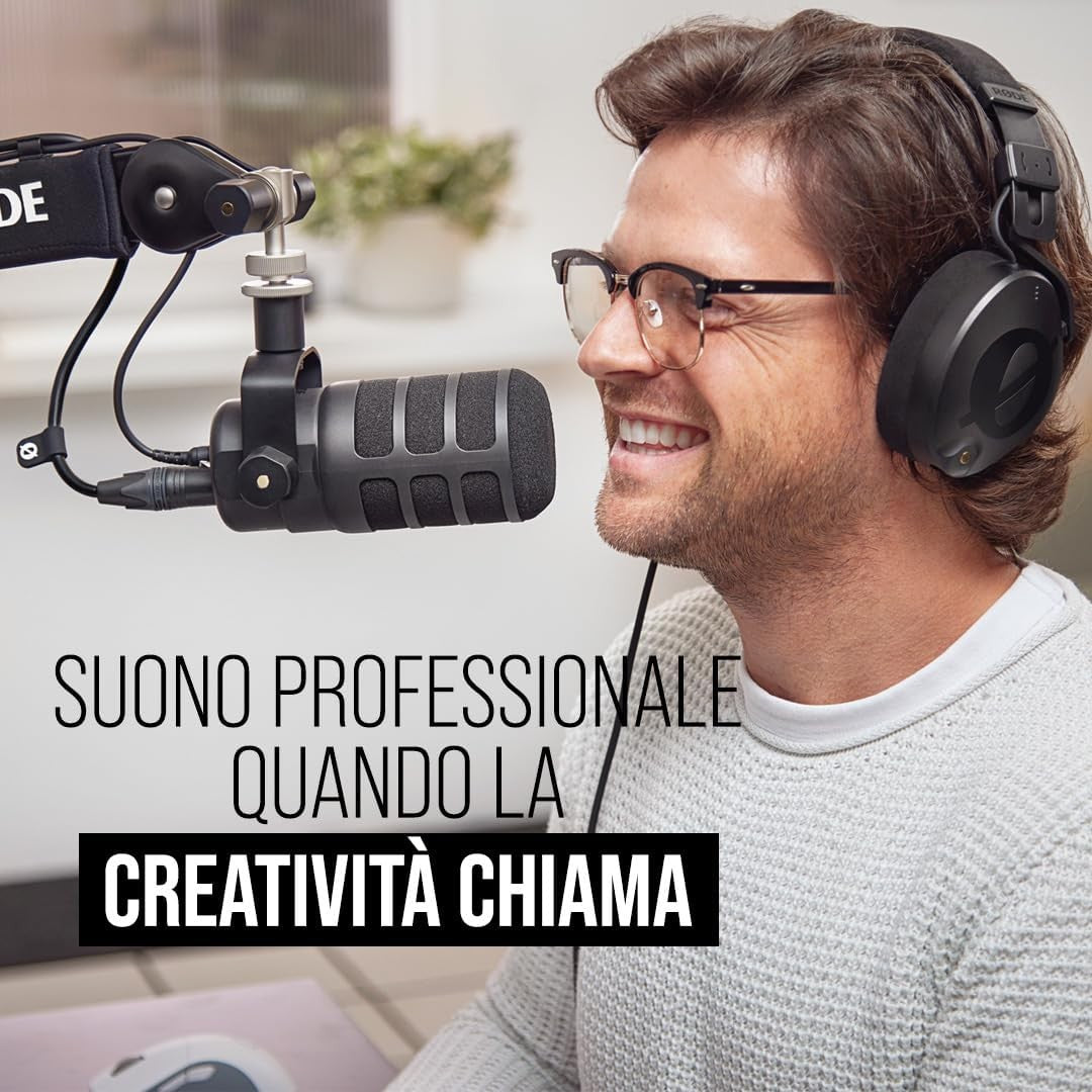 RODE PODMIC USB DYNAMIC BROADCAST MIC GARANZIA ITALIA NITAL 2 ANNI