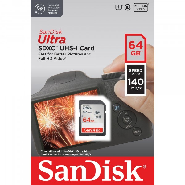 SanDisk Ultra SD Card (64GB) GARANZIA UFFICIALE 10 ANNI