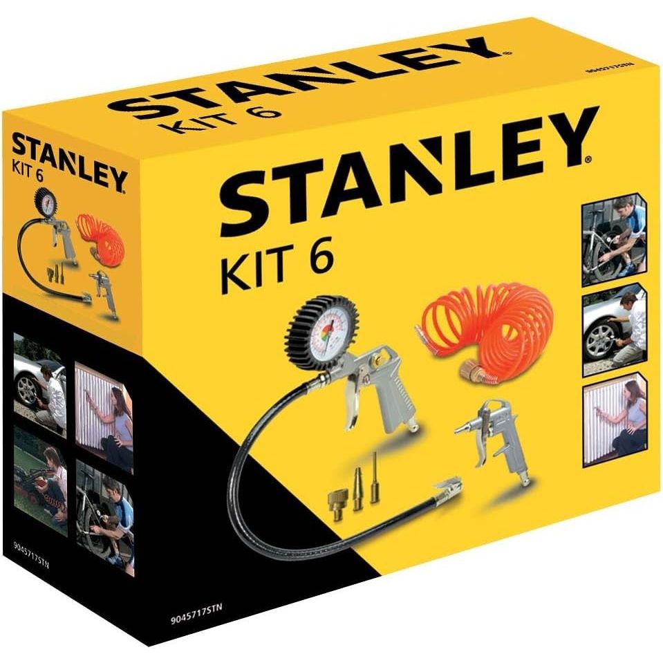Stanley Set Per Aria Compressa Kit 6 Pezzi Accessori Compressore
