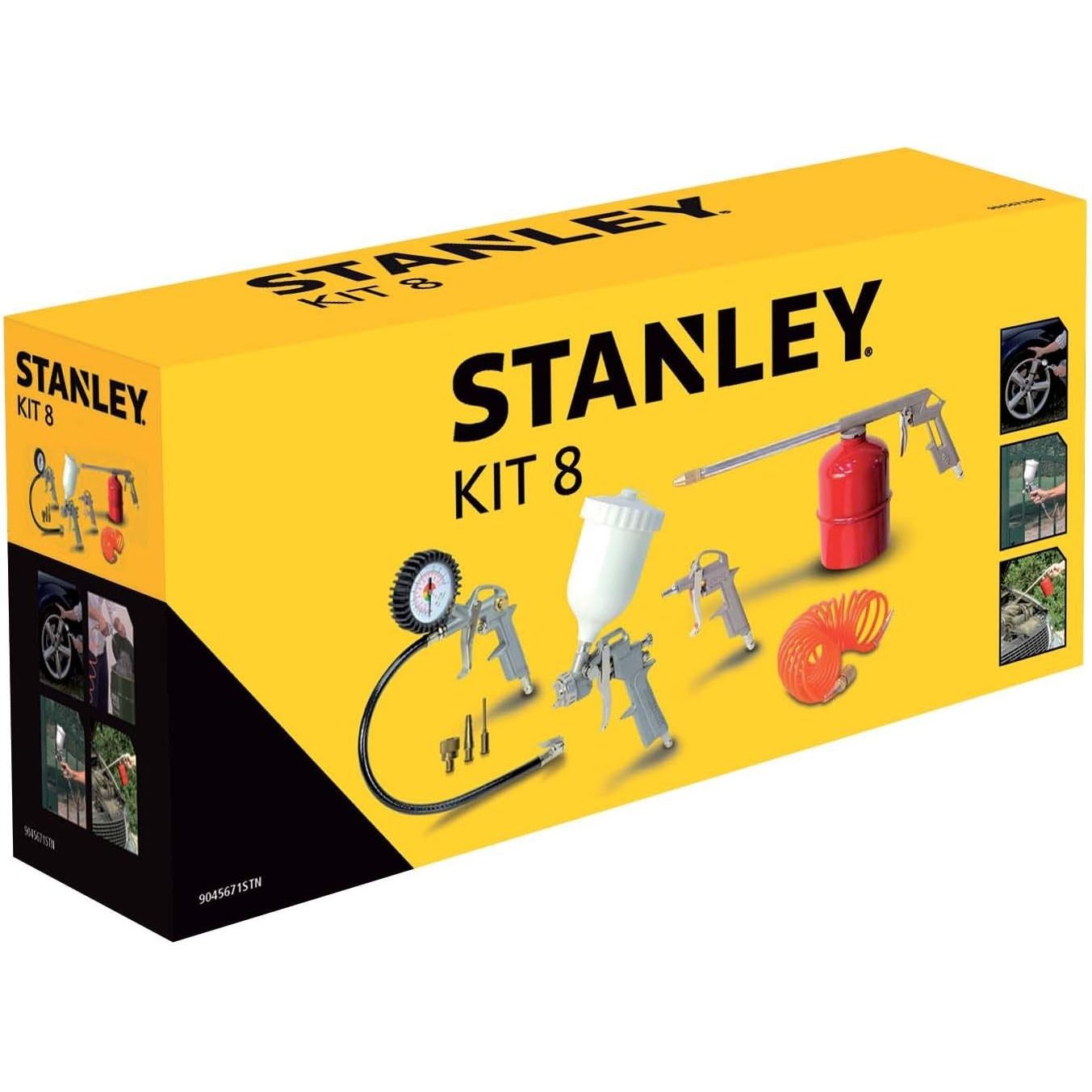 Stanley Set Per Aria Compressa Kit 8 Pezzi Accessori Compressore