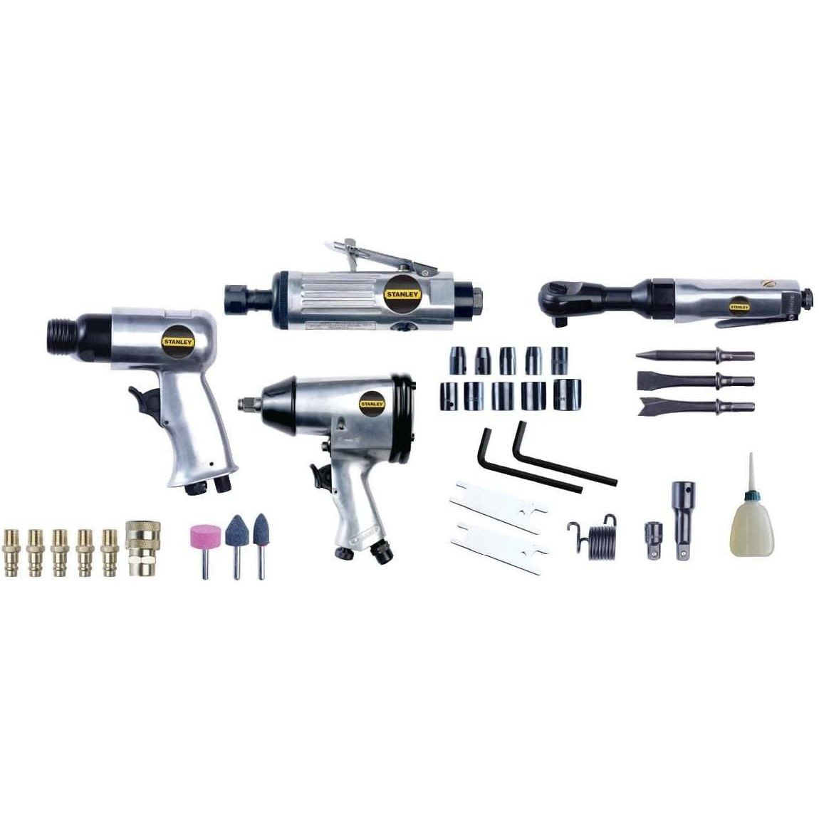 Stanley Set Utensili Pneumatici Kit 34 Pezzi Per Compressore Ad Aria