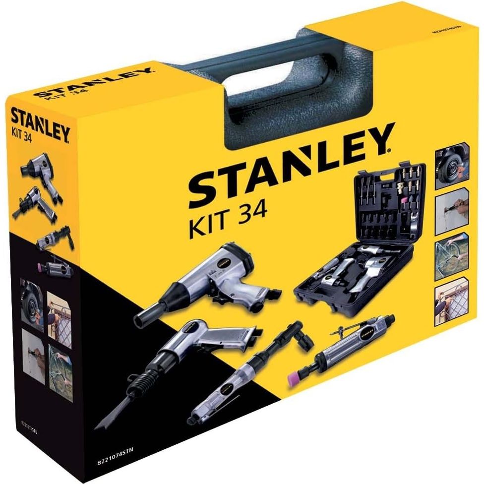 Stanley Set Utensili Pneumatici Kit 34 Pezzi Per Compressore Ad Aria