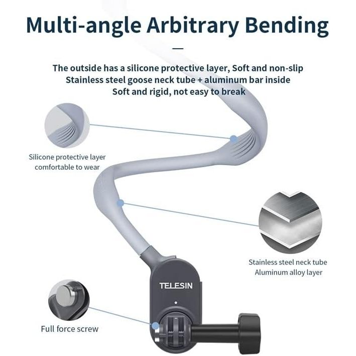 Telesin SUPPORTO A COLLANA MAGNETICO per Insta360 e GoPro