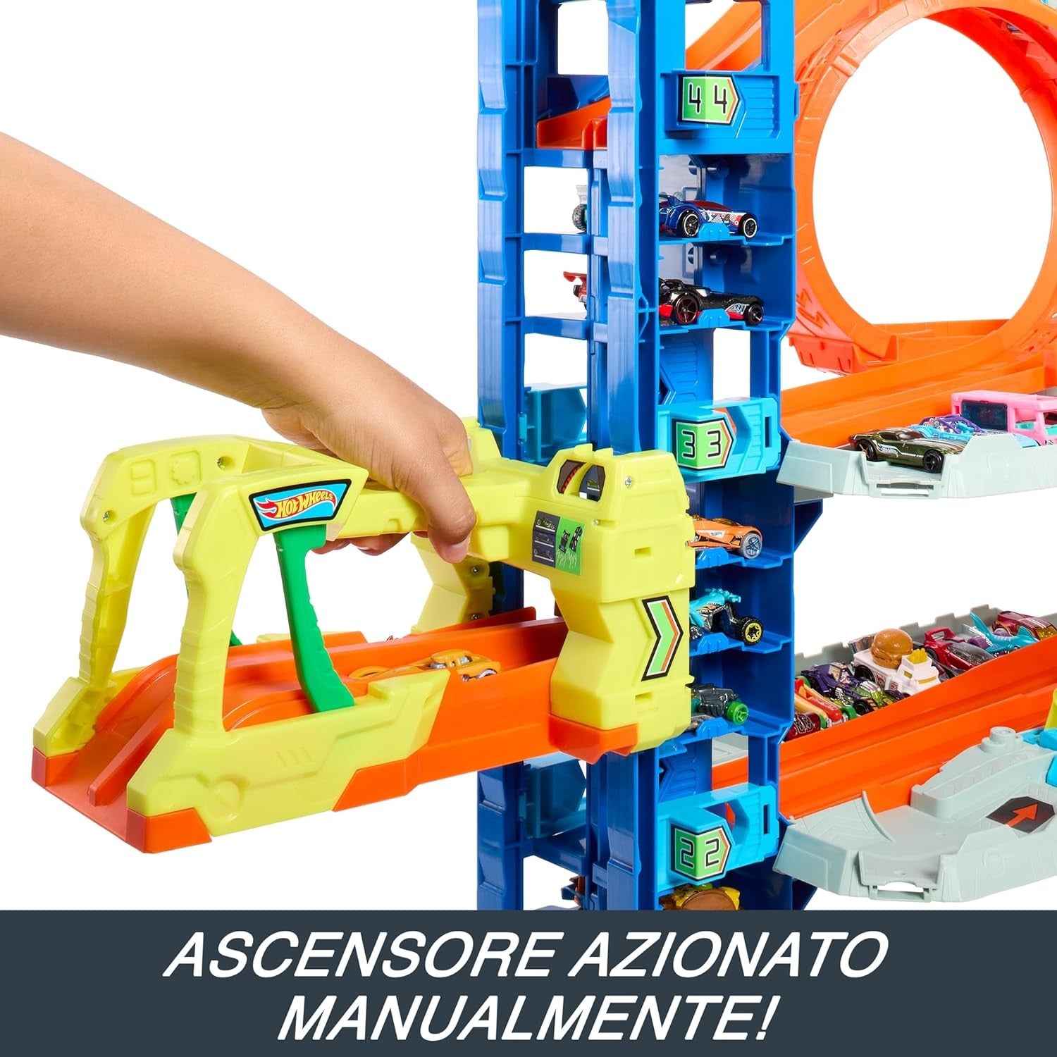 Hot Wheels City Mega Garage Playset con quattro livelli e Drago