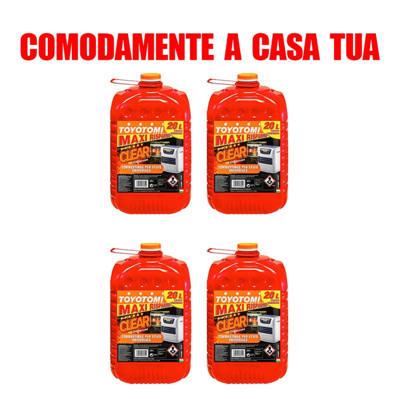 TOYOTOMI Tanica Clear 20 Lt Combustibile Per Stufe (Confezione da 4)