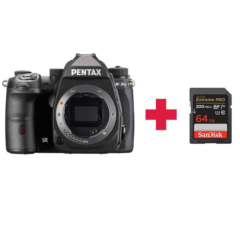 PENTAX K-3 MARK III BLACK (Con Sandisk Extreme Pro 64GB in OMAGGIO) GARANZIA ITALIA FOWA 4 ANNI