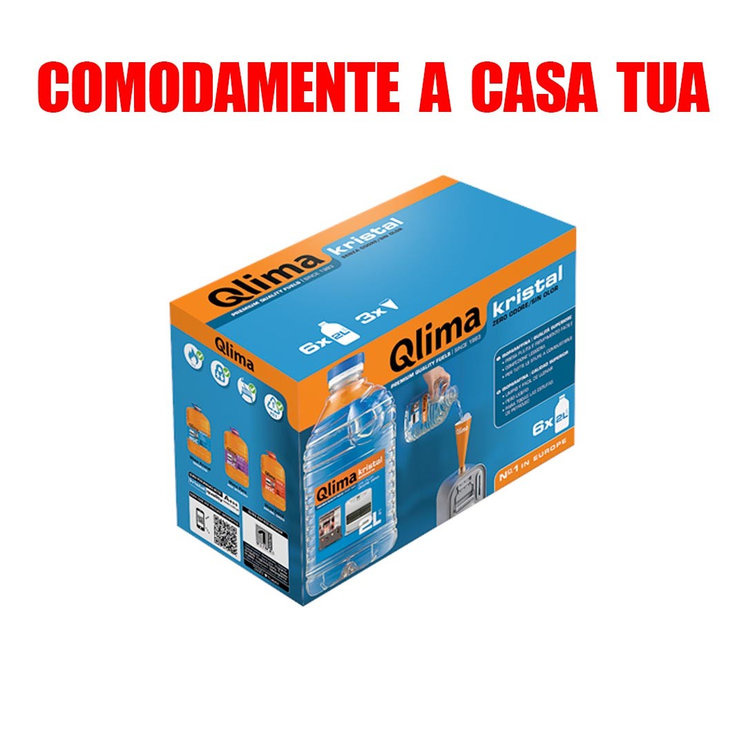 Qlima Kristal Combustibile Per Stufe Portatili Inodore 12 Litri - 6x2Litri