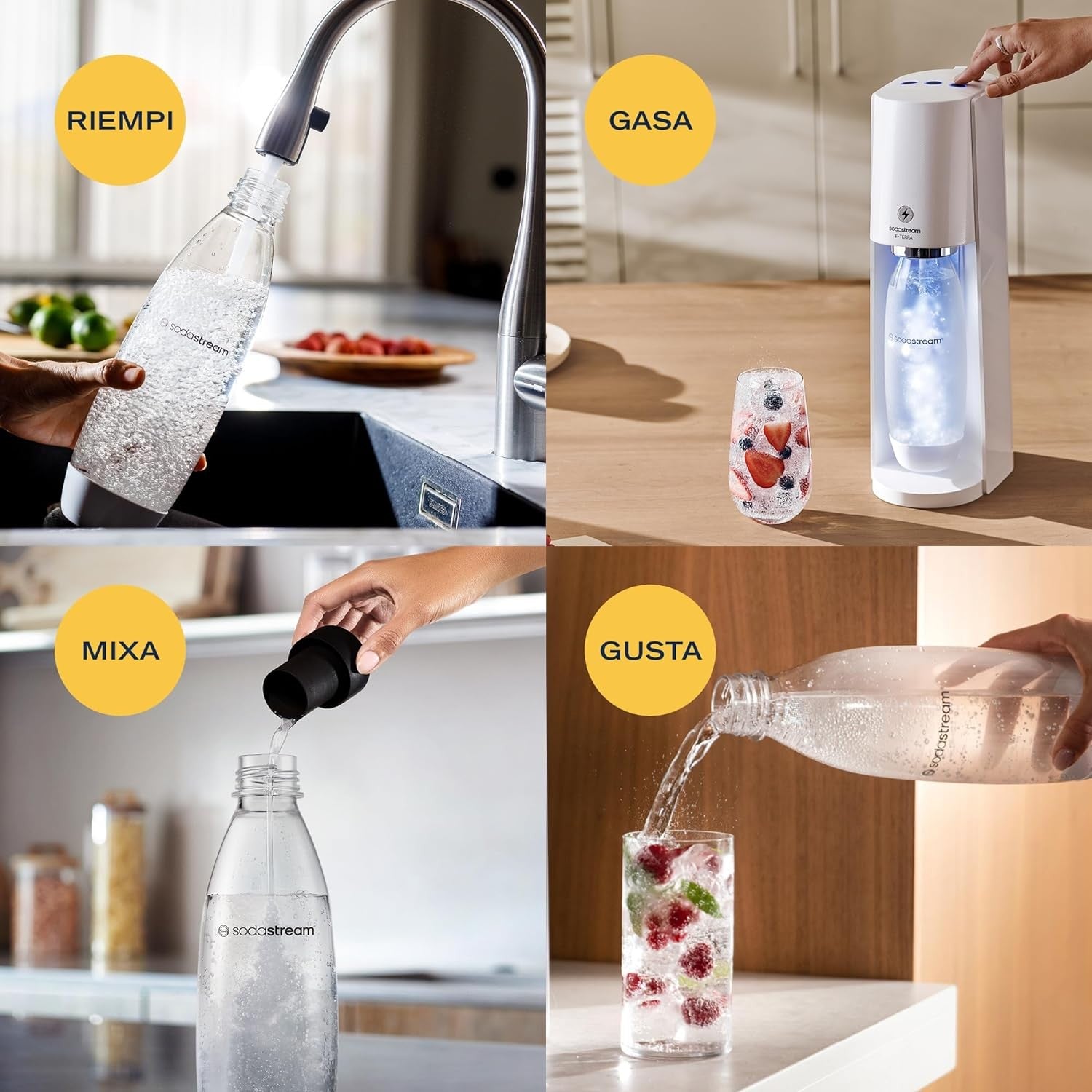 SodaStream Gasatore Elettrico E-Terra Con Led Retro Illuminante