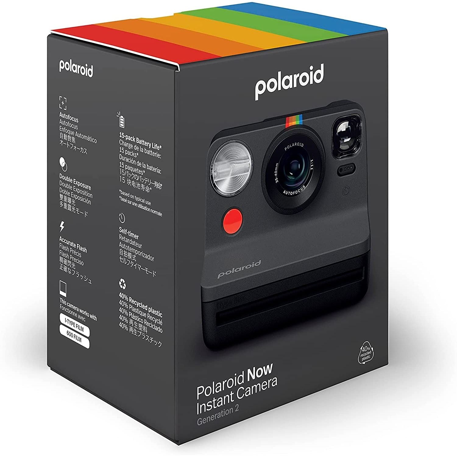 Polaroid Now Gen 2 Black Bundle GARANZIA 2 ANNI UFFICIALE NITAL ITALIA