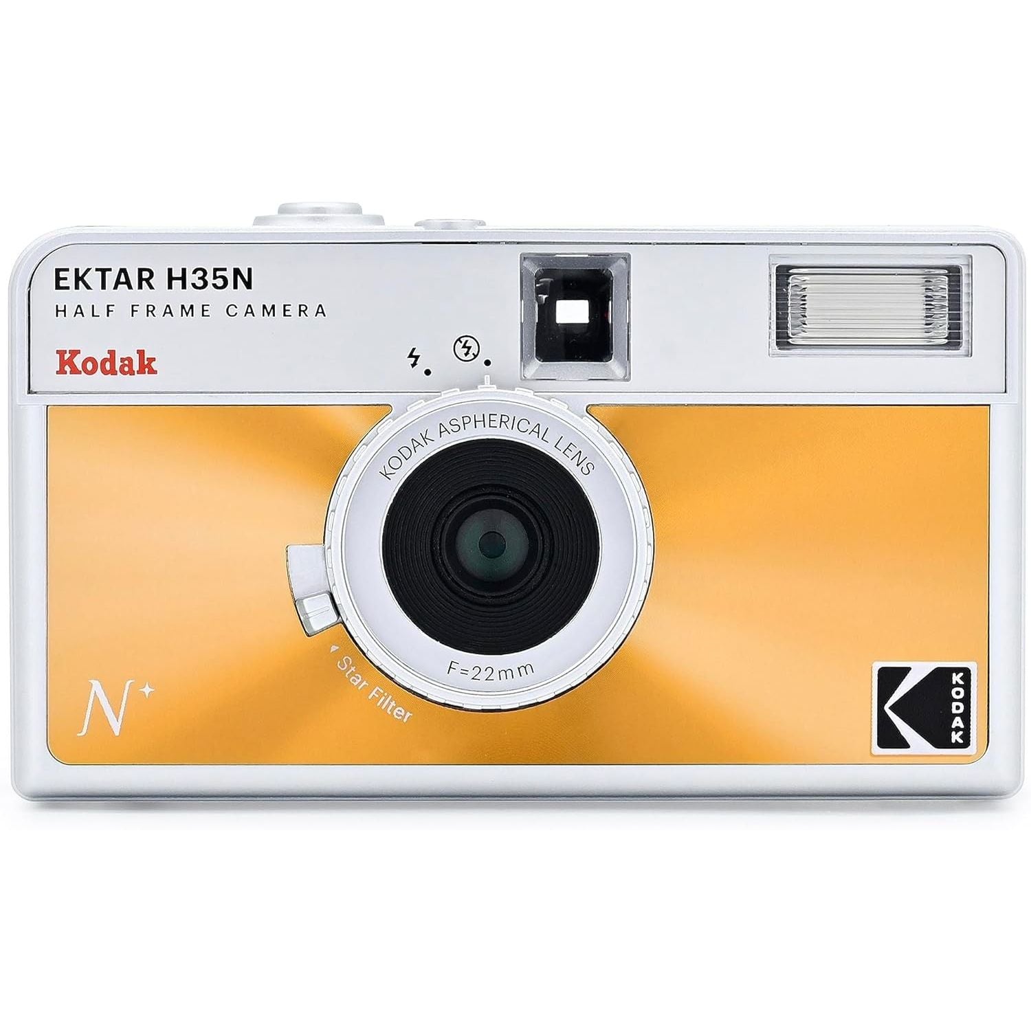 Kodak Film Camera Analogica Ektar H35N GLAZED ORANGE HAL FRAME GARANZIA UFFICIALE ITALIA 2 ANNI