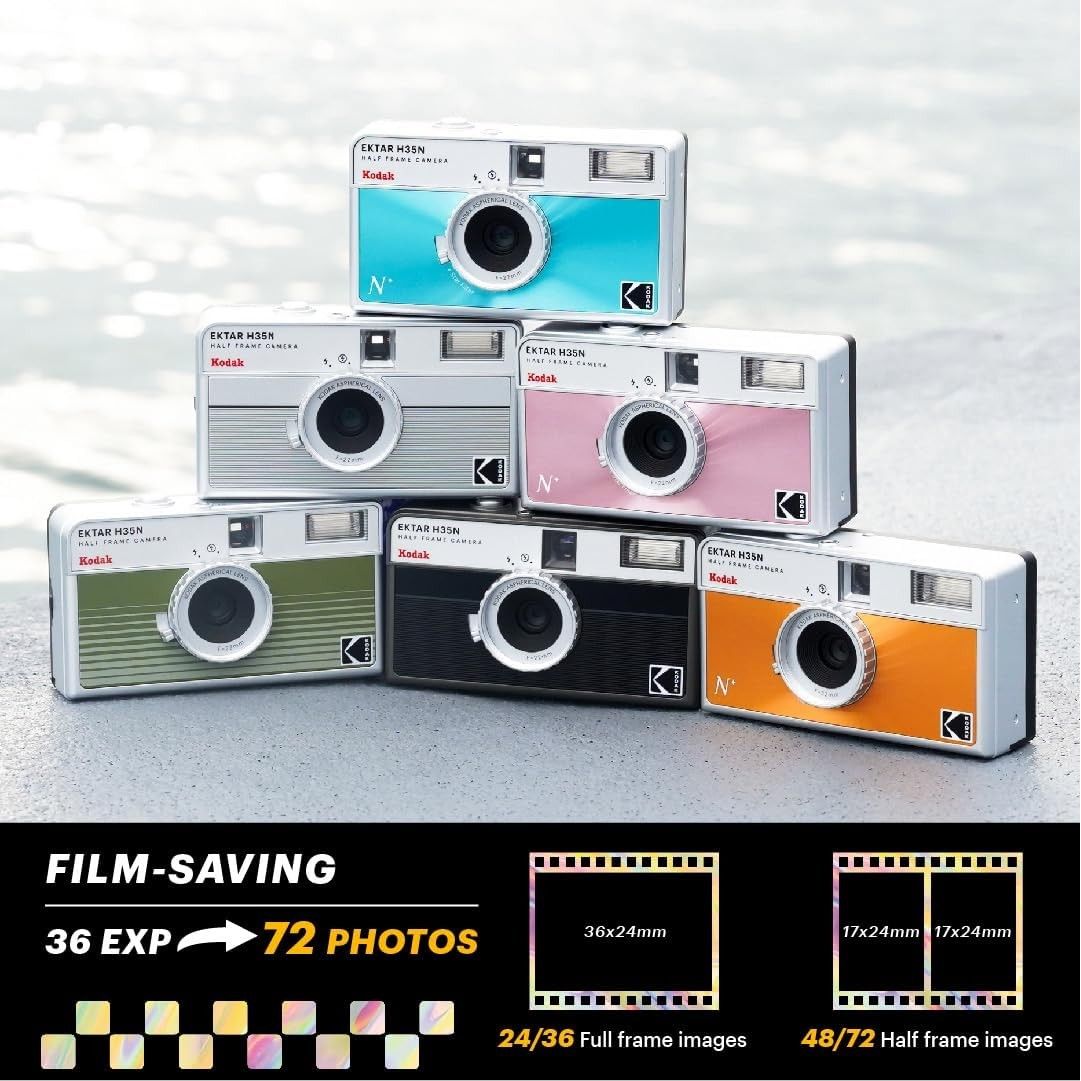 Kodak Film Camera Analogica Ektar H35N GLAZED PINK HAL FRAME GARANZIA UFFICIALE ITALIA 2 ANNI