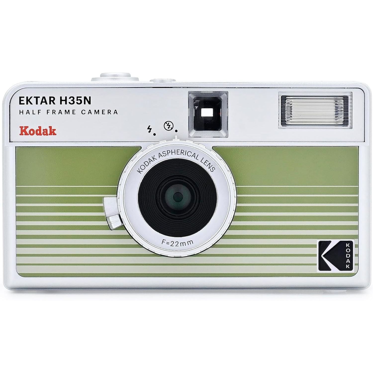 Kodak Film Camera Analogica Ektar H35N STRIPED GREEN HALF FRAME GARANZIA UFFICIALE ITALIA 2 ANNI