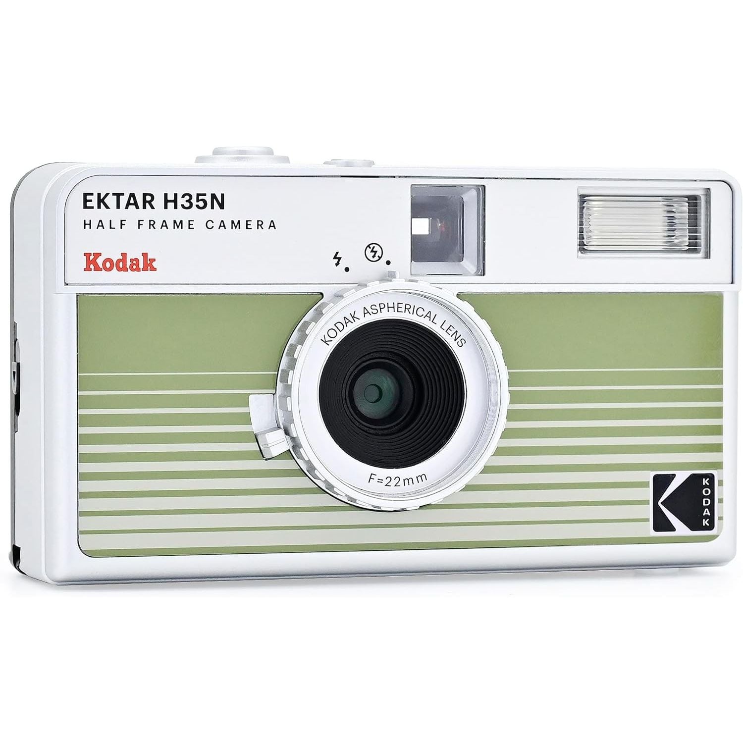 Kodak Film Camera Analogica Ektar H35N STRIPED GREEN HALF FRAME GARANZIA UFFICIALE ITALIA 2 ANNI