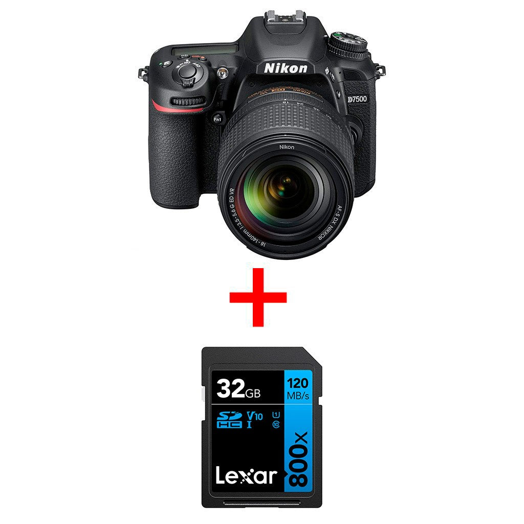 Nikon D7500 18-140mm VR + SD 32GB LEXAR  OMAGGIO GARANZIA NITAL 4 ANNI