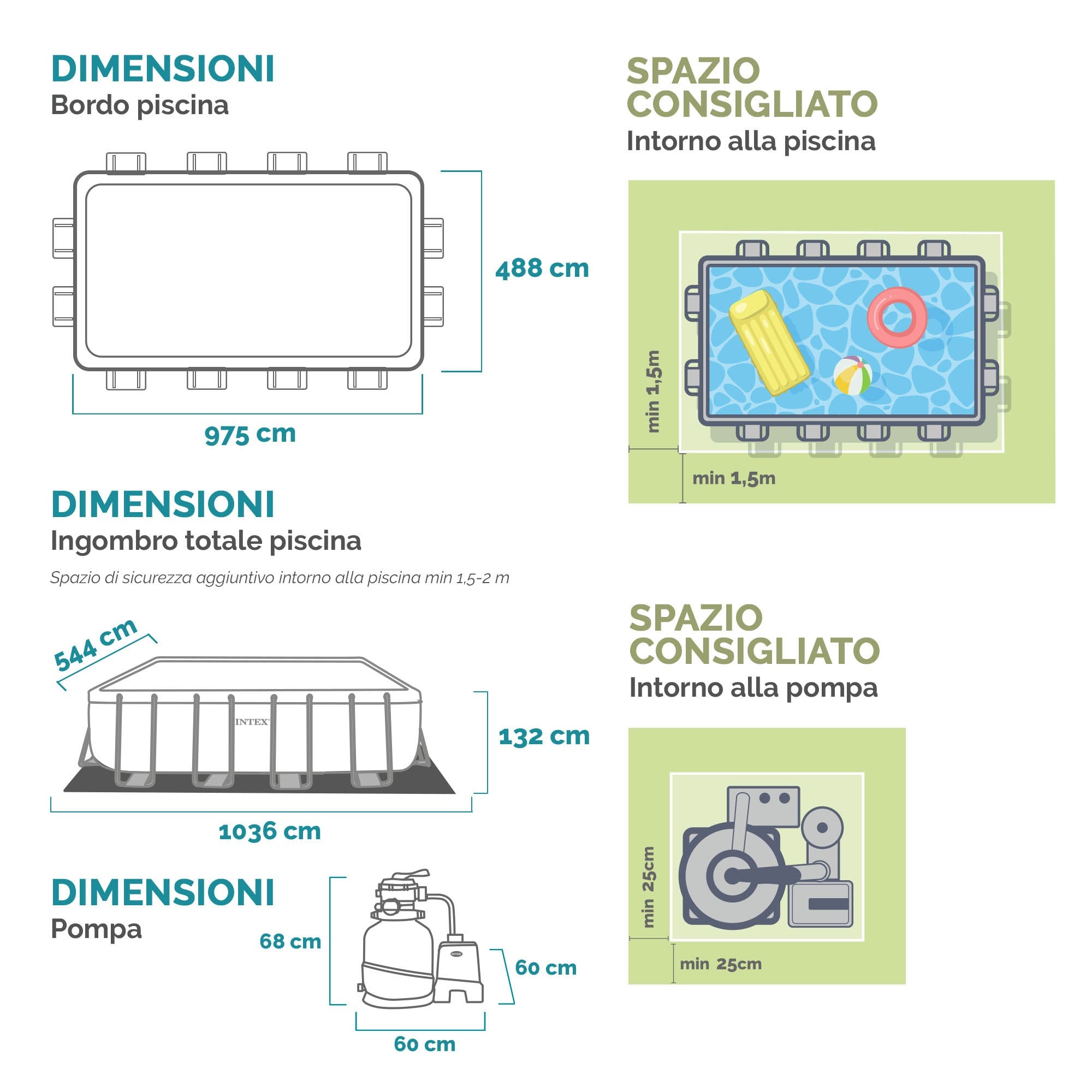 Intex 26378 Piscina Rettangolare Ultra XTR Frame 975x488x132 Cm Con Set Pallavolo Incluso