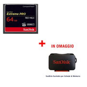 SanDisk Compact Flash ExtremePro 64GB + SanDisk Custodia Schede di Memoria