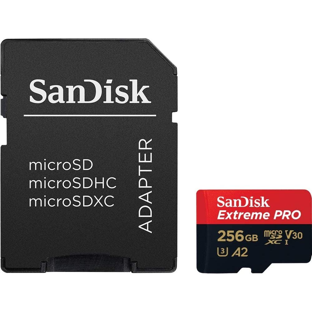 SanDisk micro SD Extreme PRO UHS-1 Con Adattatore (256GB) GARANZIA ITALIA 5 ANNI + SanDisk Custodia Schede di Memoria