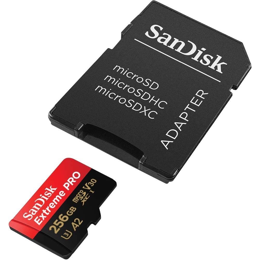 SanDisk micro SD Extreme PRO UHS-1 Con Adattatore (256GB) GARANZIA ITALIA 5 ANNI + SanDisk Custodia Schede di Memoria