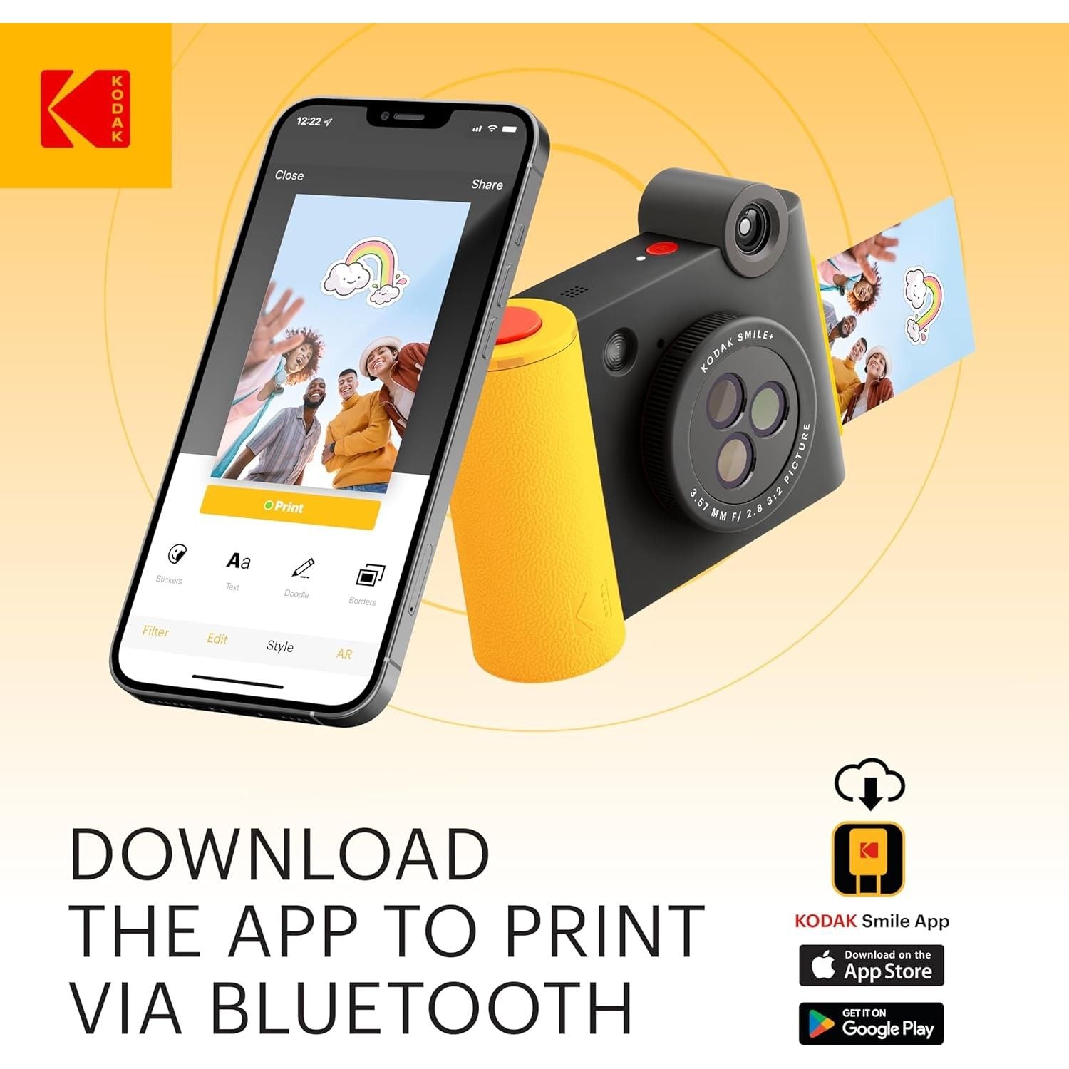 Kodak SMILE+ Black GARANZIA ITALIA POLYPHOTO 2 ANNI