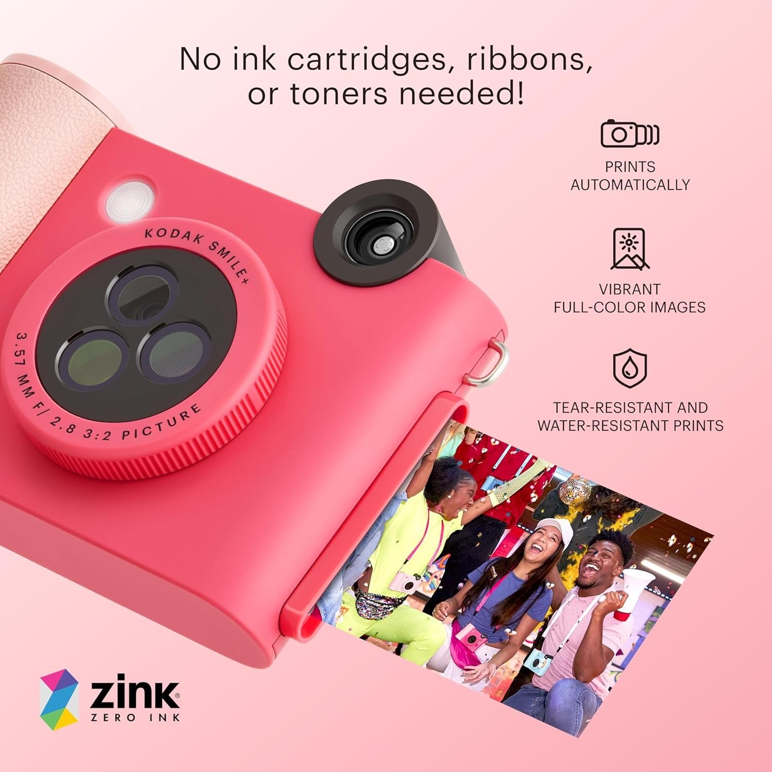 Kodak SMILE+ Fucsia GARANZIA ITALIA POLYPHOTO 2 ANNI