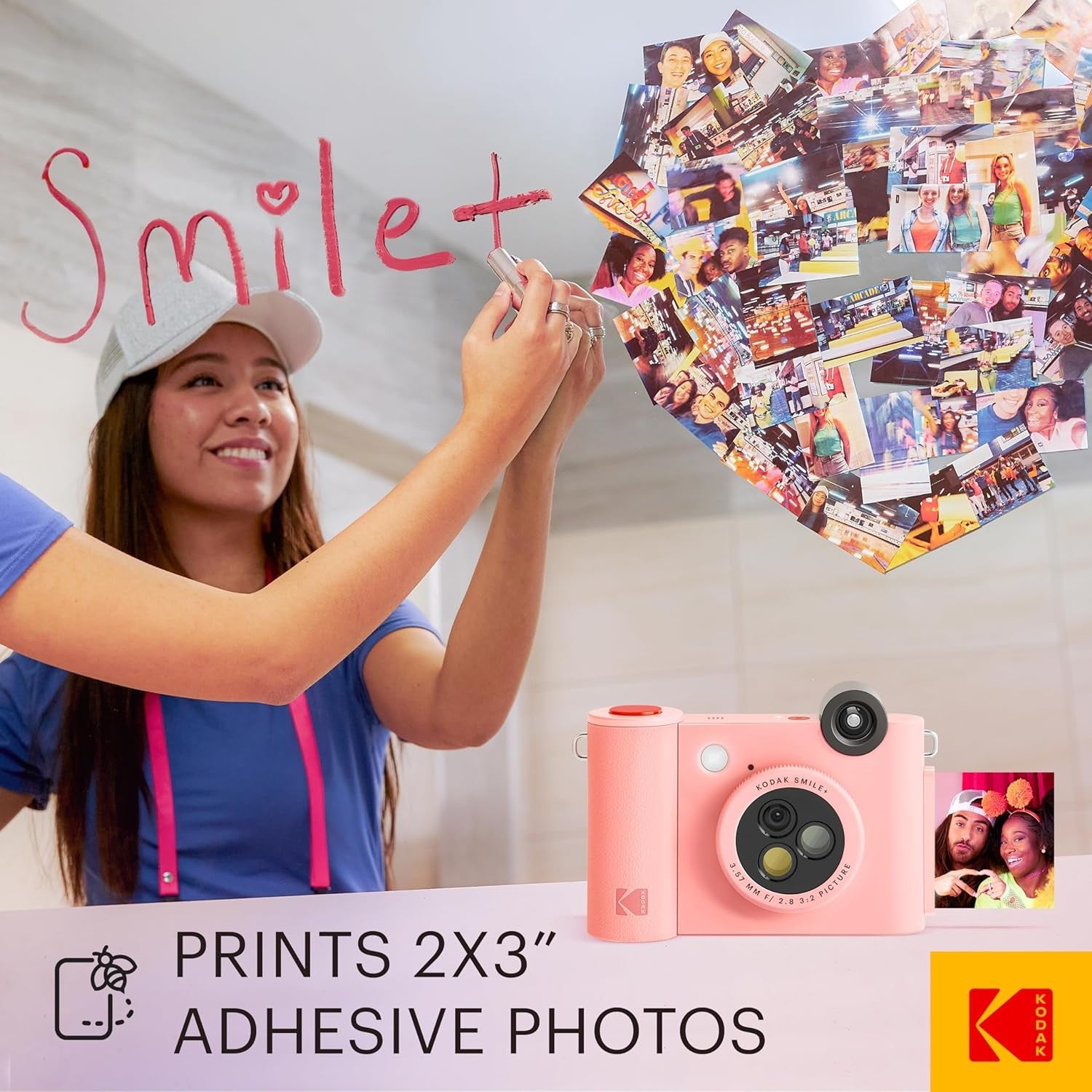 Kodak SMILE+ Pink GARANZIA ITALIA POLYPHOTO 2 ANNI
