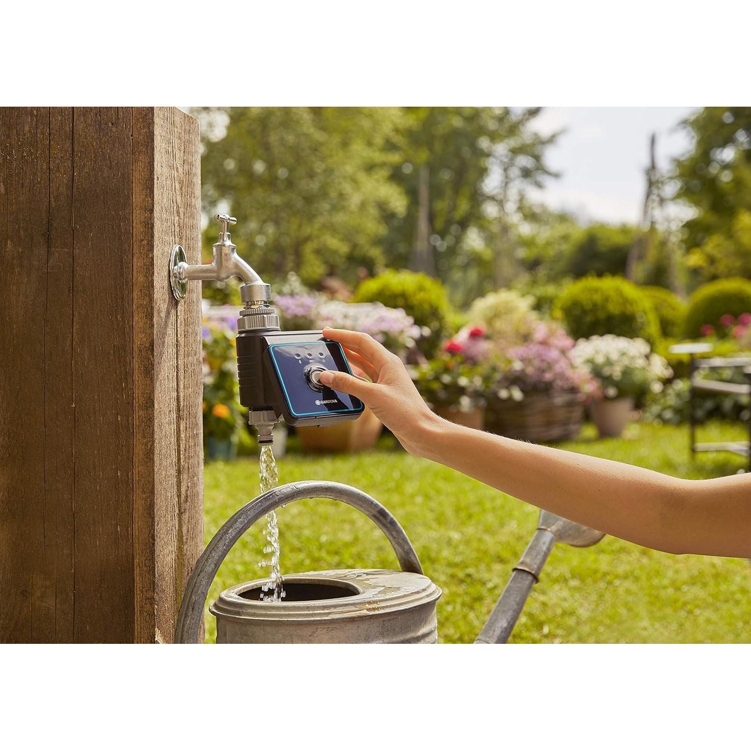 Gardena Computer Per Irrigazione Con App Bluetooth Cicli Di Irrigazione In 3 Programmi, Portata 10 Mt
