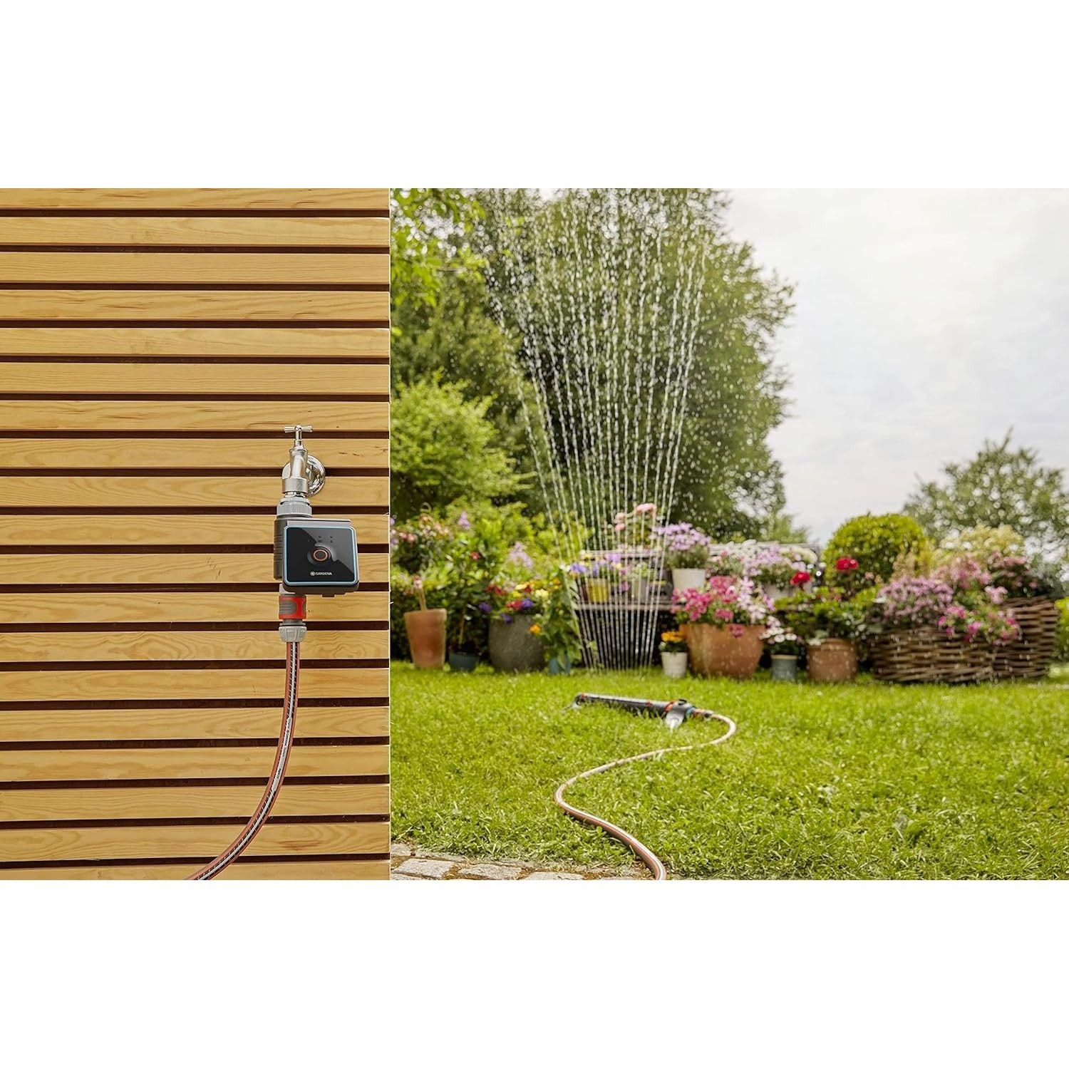 Gardena Computer Per Irrigazione Con App Bluetooth Cicli Di Irrigazione In 3 Programmi, Portata 10 Mt